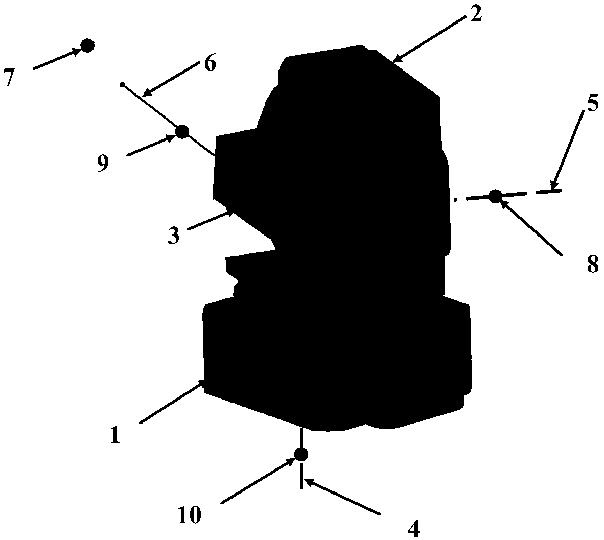 Three-dimensional coordinate measurement method based on non-orthogonal axis laser total station