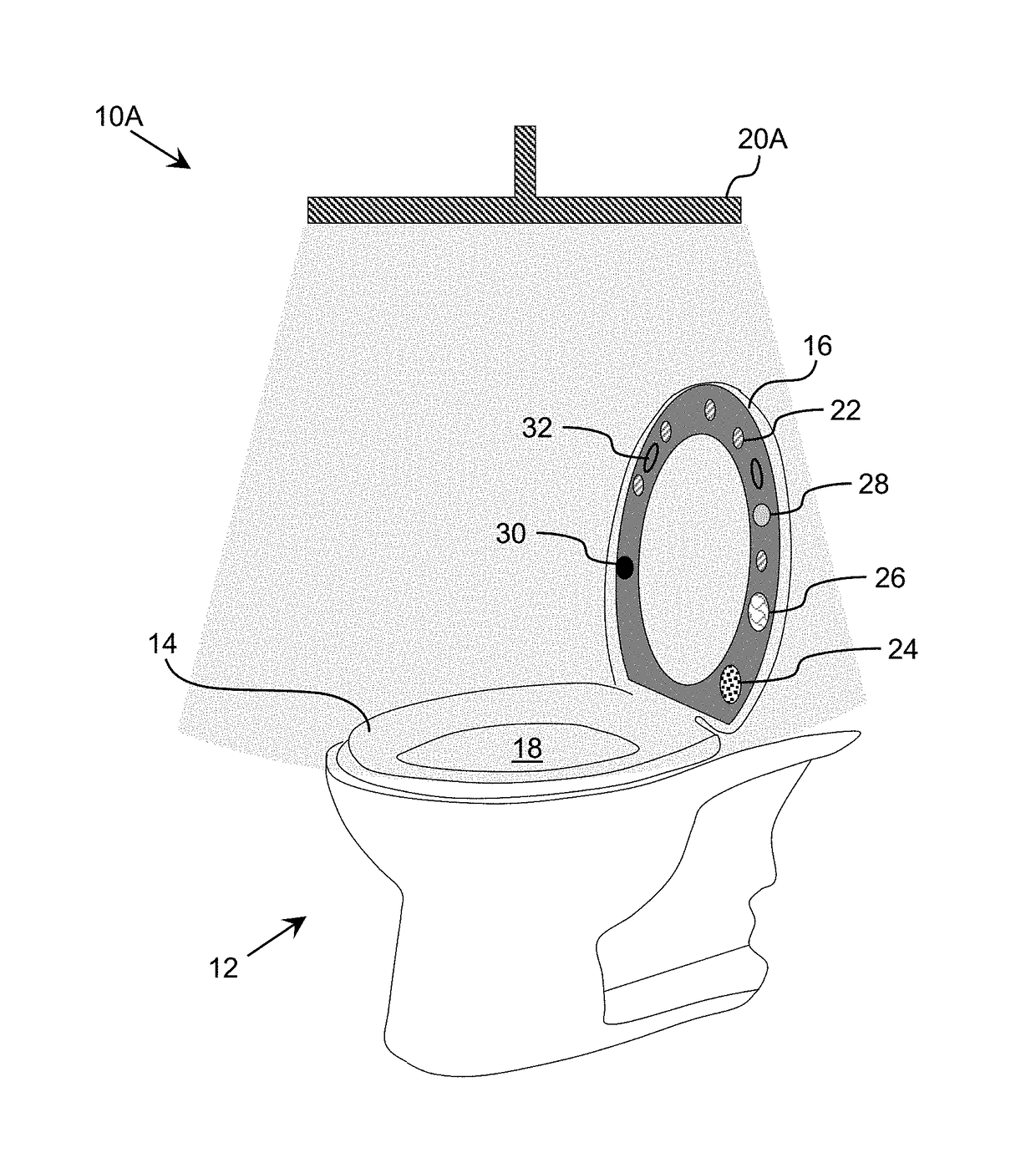 Ultraviolet-based bathroom surface sanitization