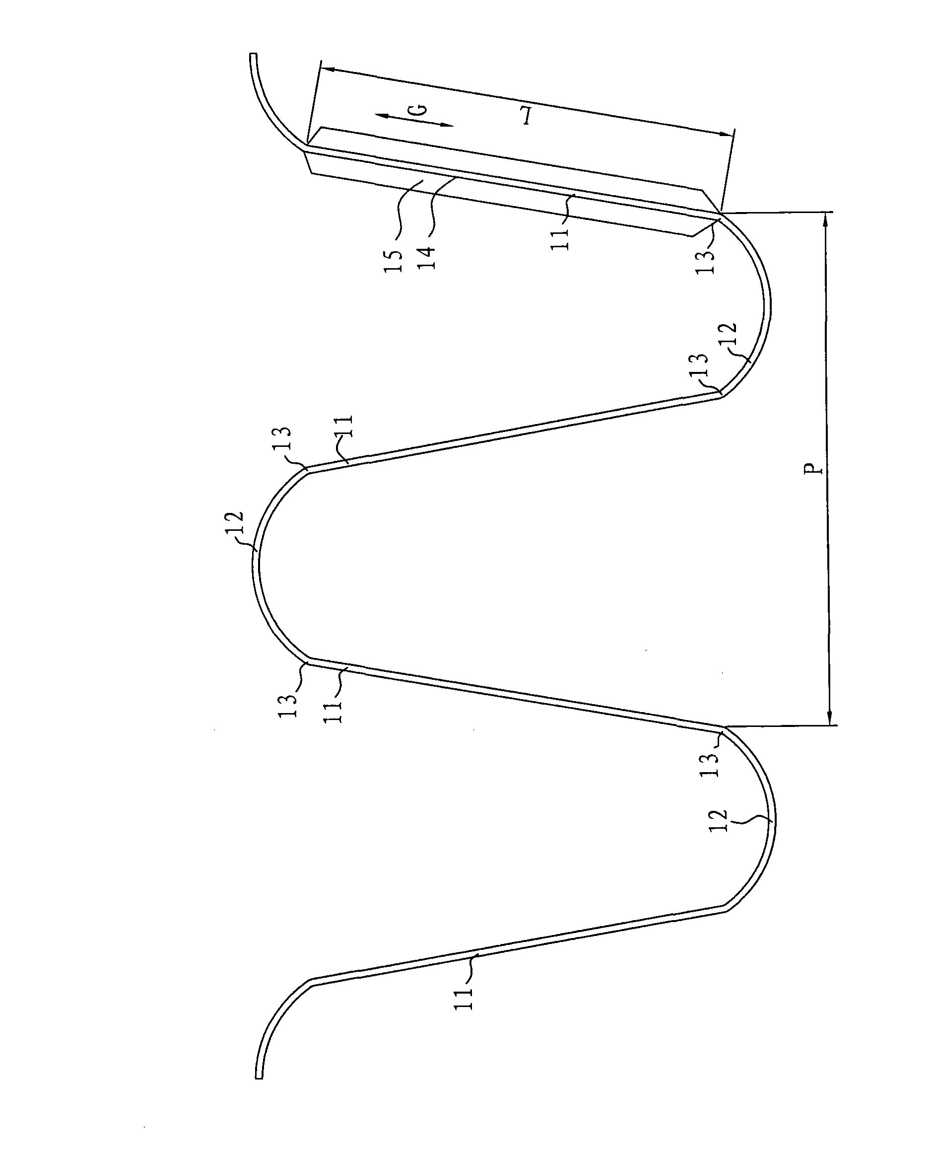 Fin, heat exchanger with fin and heat exchanger device