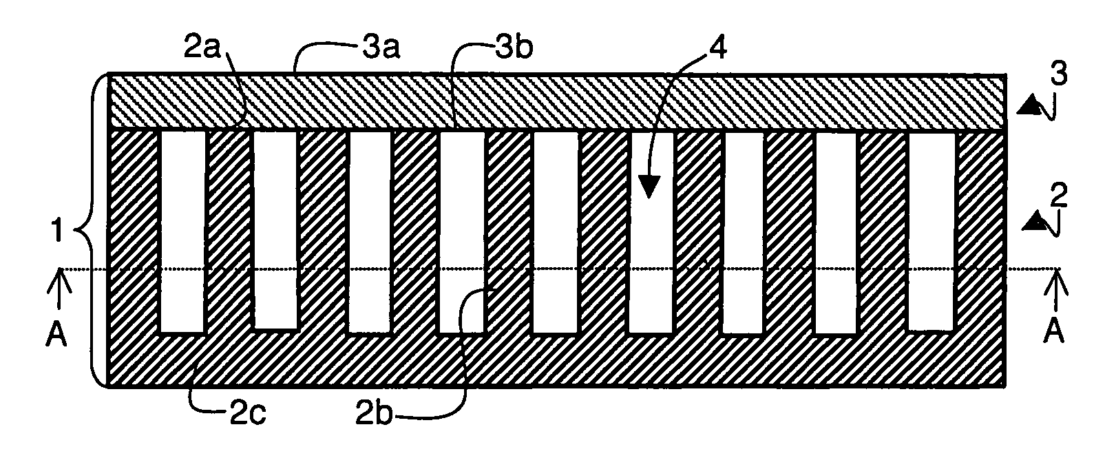 Lithium storage battery comprising a current-electrode collector assembly with expansion cavities and method for producing same