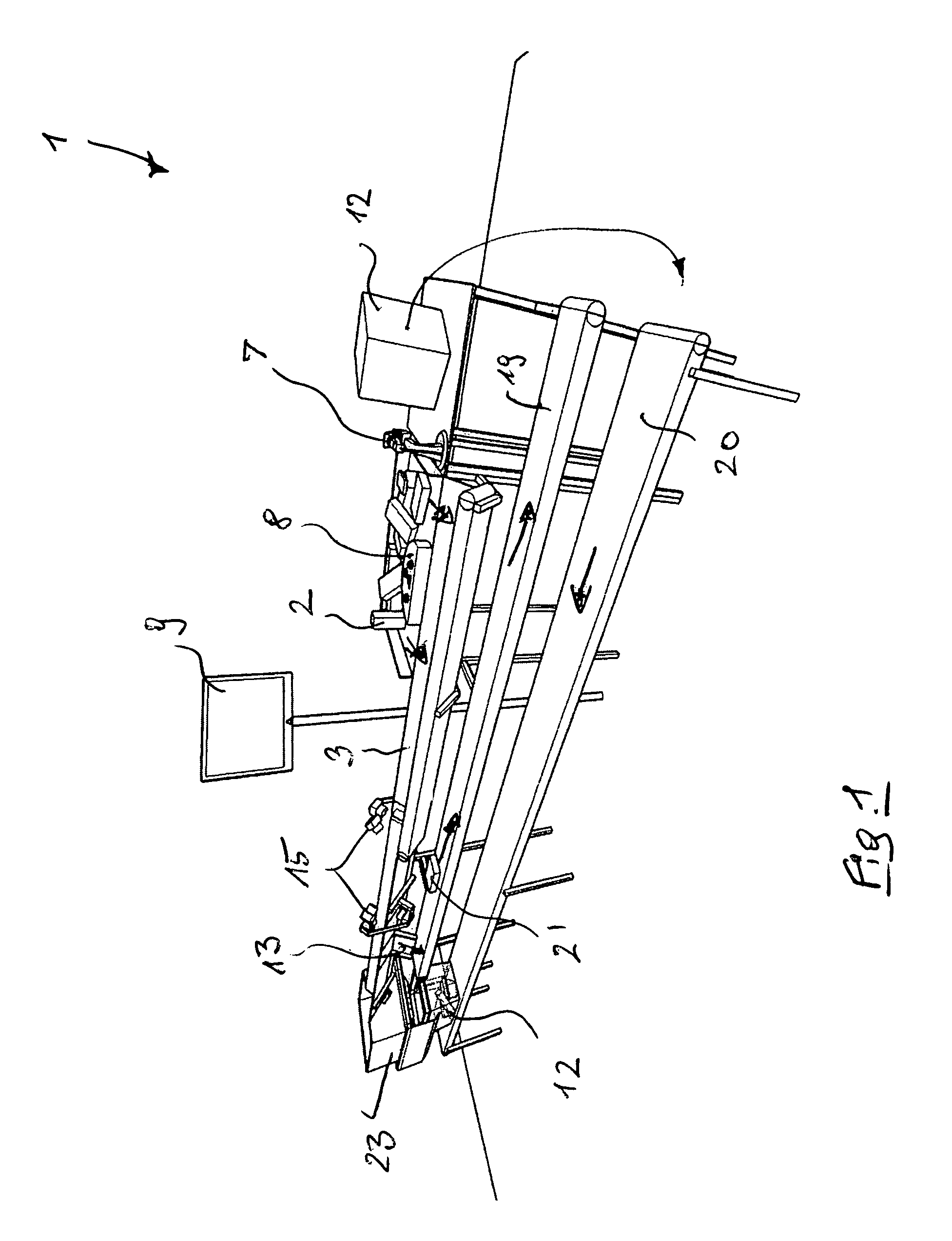 Device and process for recognizing and guiding individually packaged products with a code