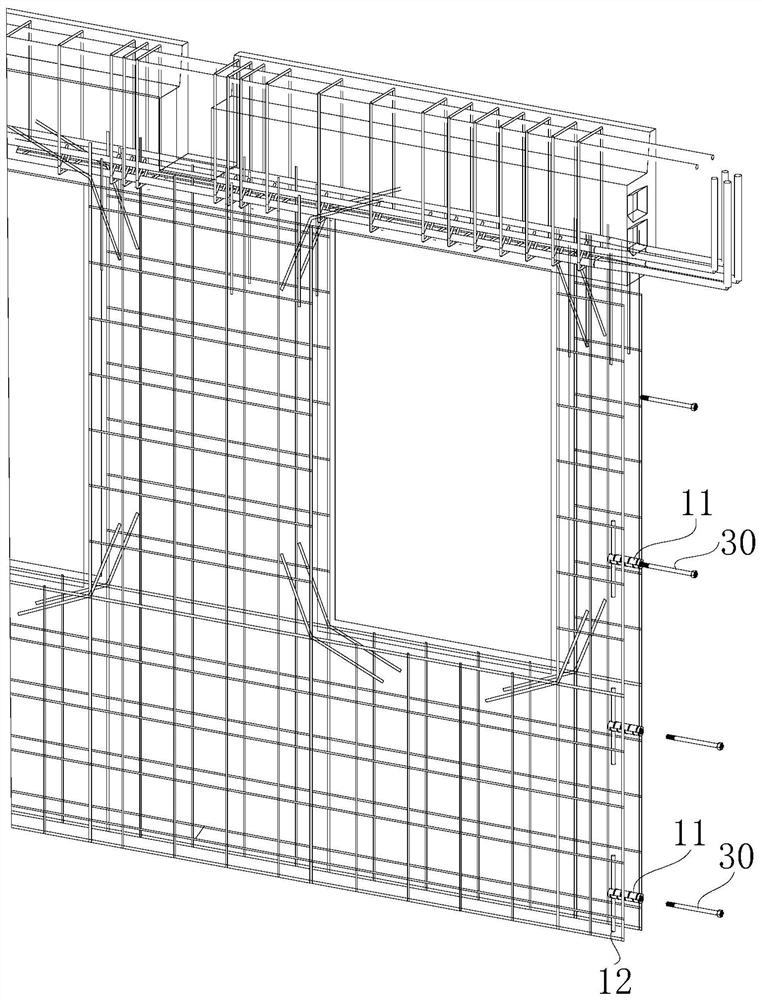 Anchoring method of prefabricated wall and cast-in-place structure and fabricated enclosure