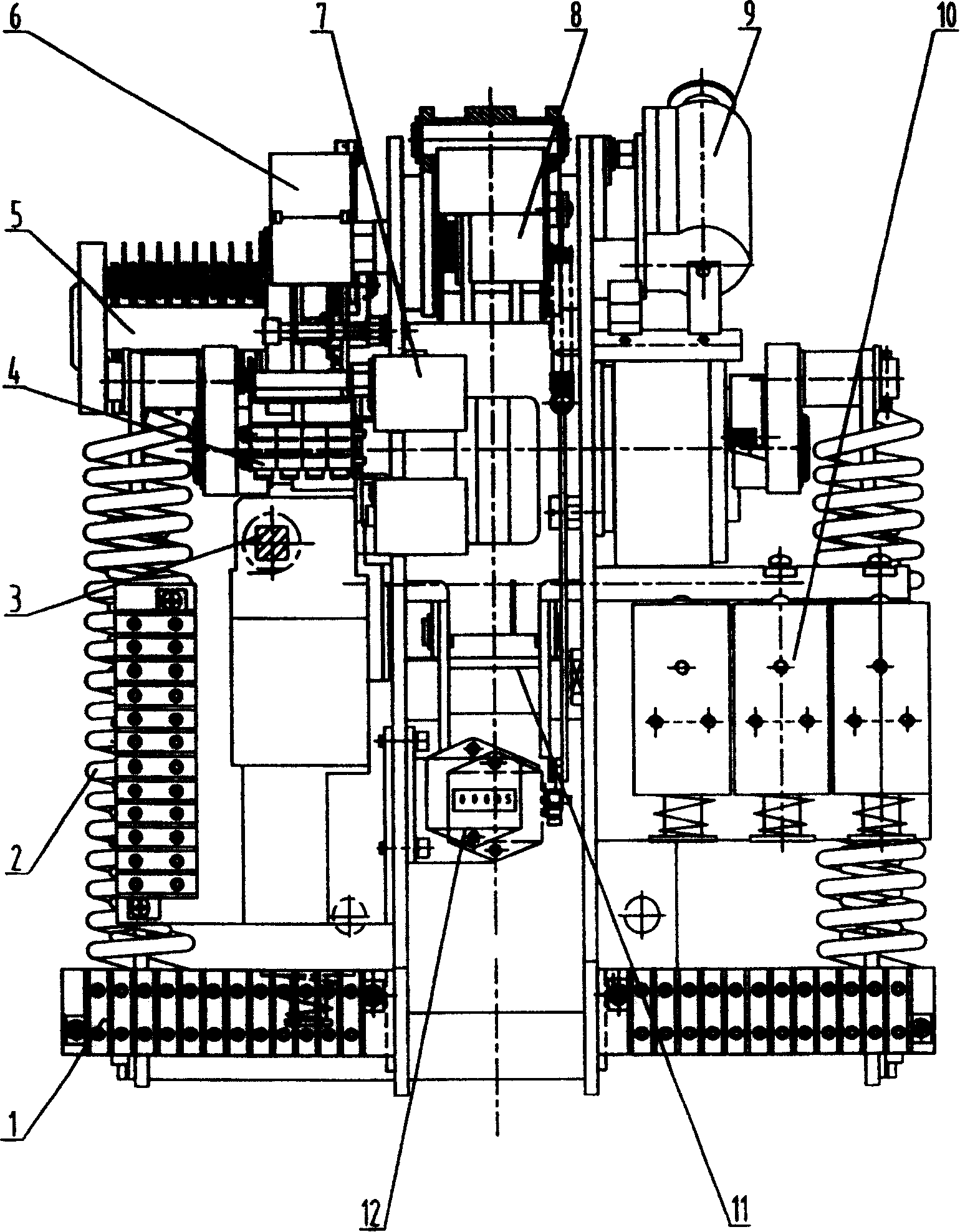 Small size spring operating mechanism for vacuum circuit breaker