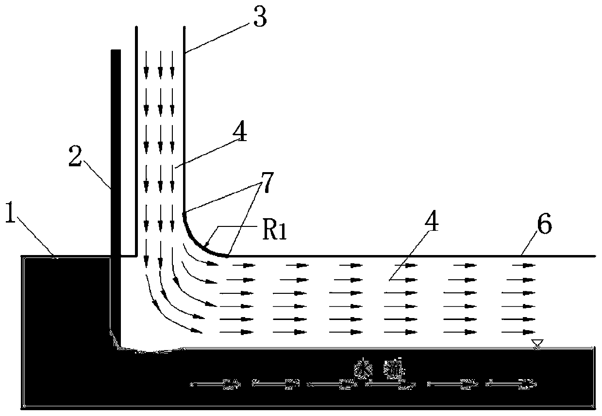 A diversion structure for ventilation and air supply facilities in open flow flood discharge tunnels