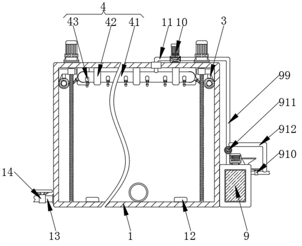 Omnibearing self-cleaning disinfection system based on water supply tank