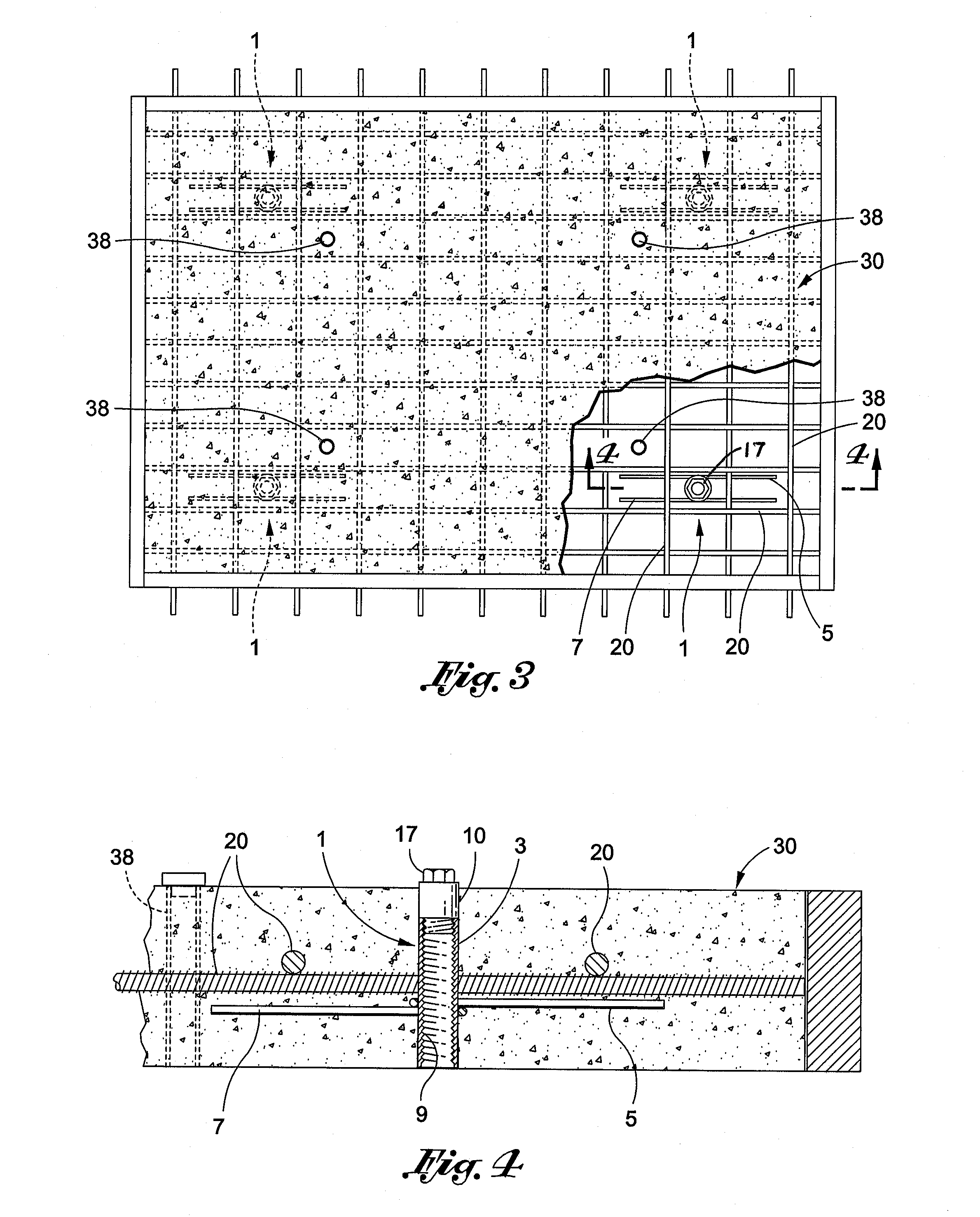 Method and apparatus for lifting and securing a concrete panel in place above a road bed