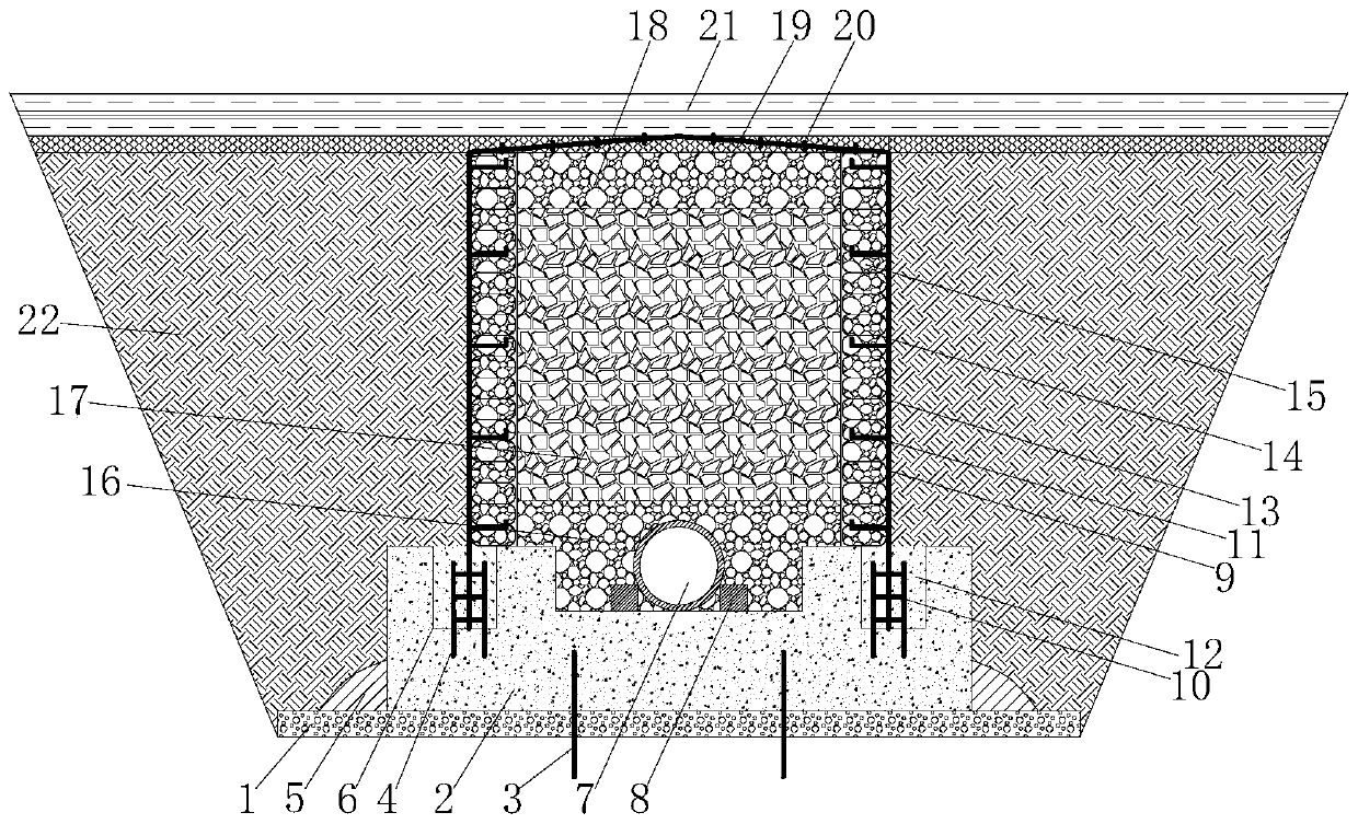 Construction method of thermal insulation and water seepage composite underground ditch