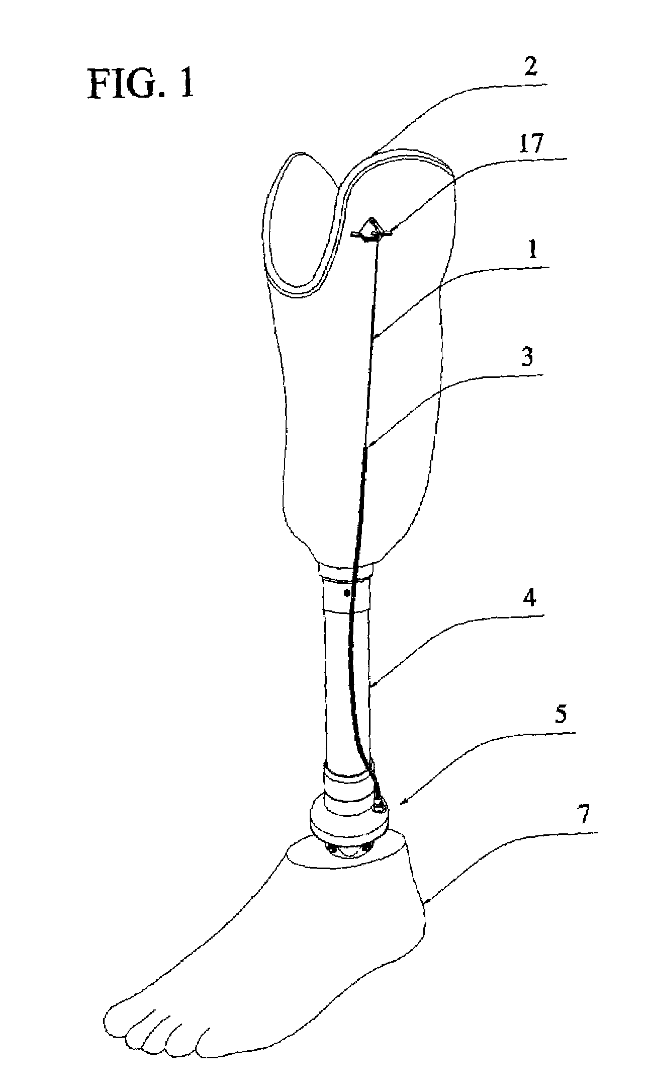 Adjustable tension prosthetic ankle rotatory device for lower limb apparatus