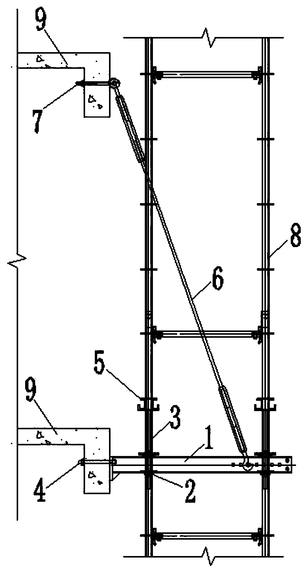 Ring lock type double-row outer scaffold cantilever structure and construction method thereof