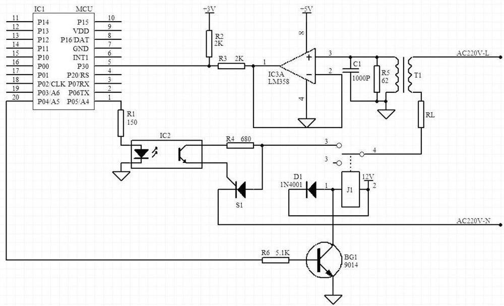 Alternating current overload detection protection circuit