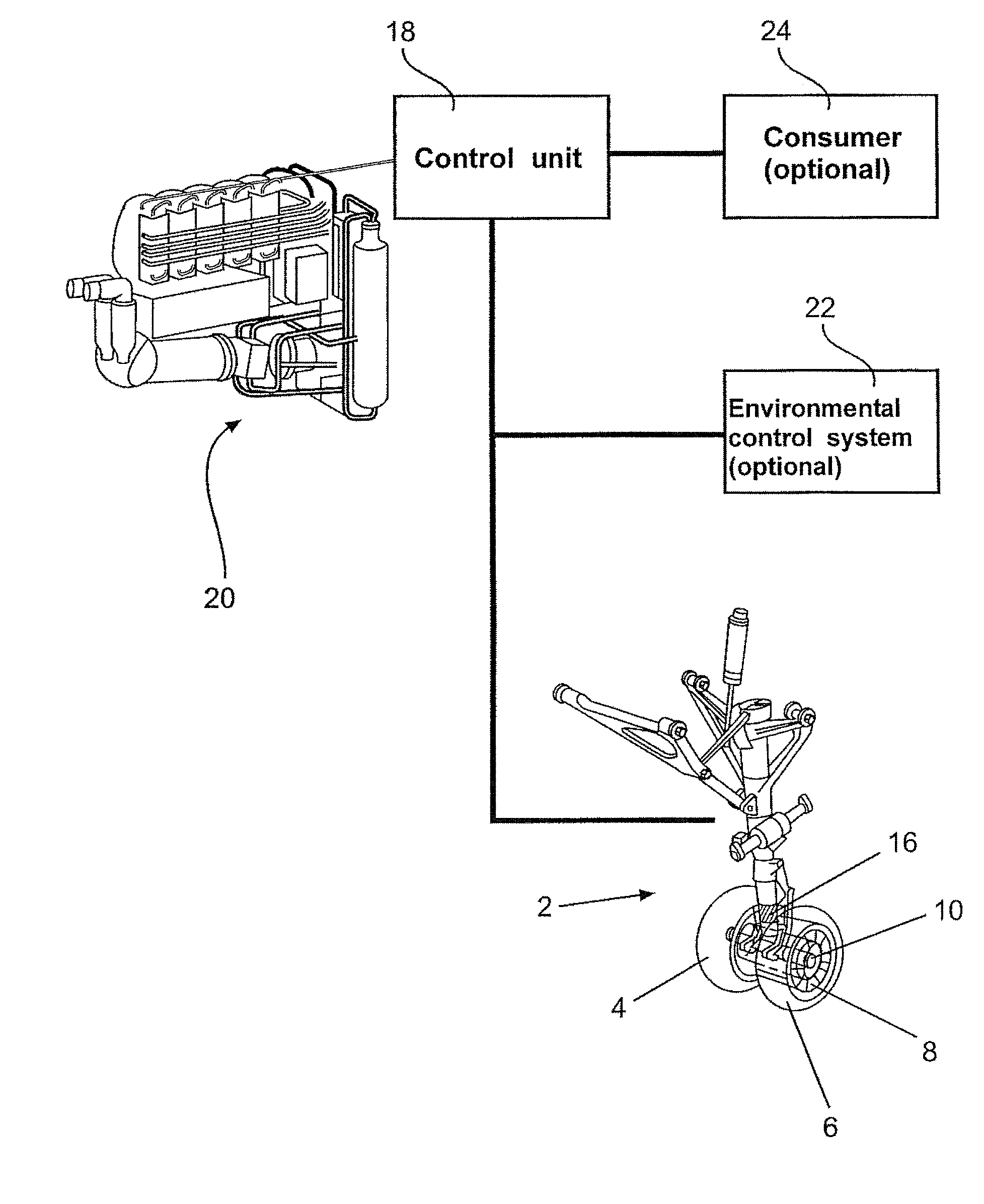 Wheel drive system for aircraft with a fuel cell as energy source