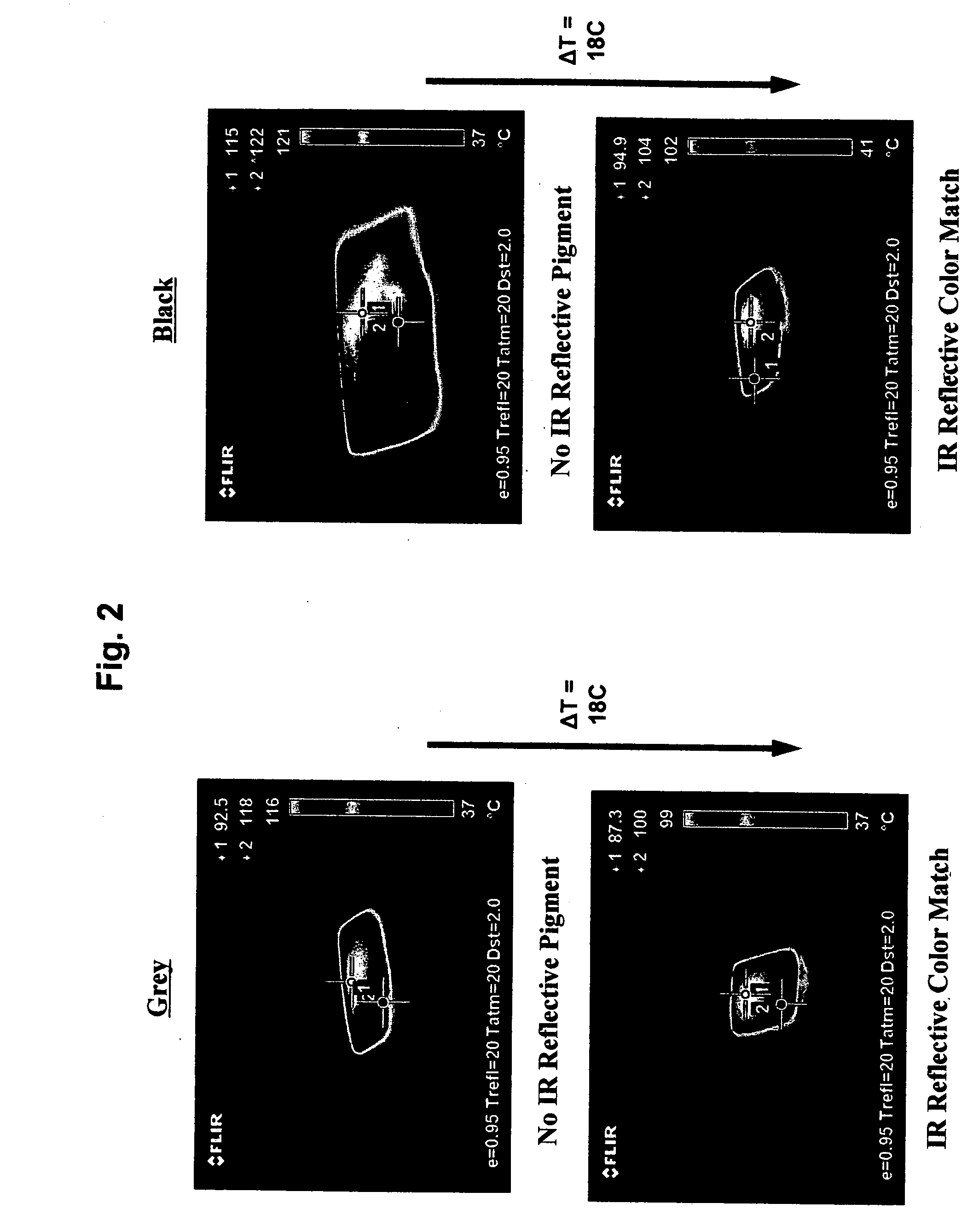 Infrared reflective pigments in unpainted automotive plastics