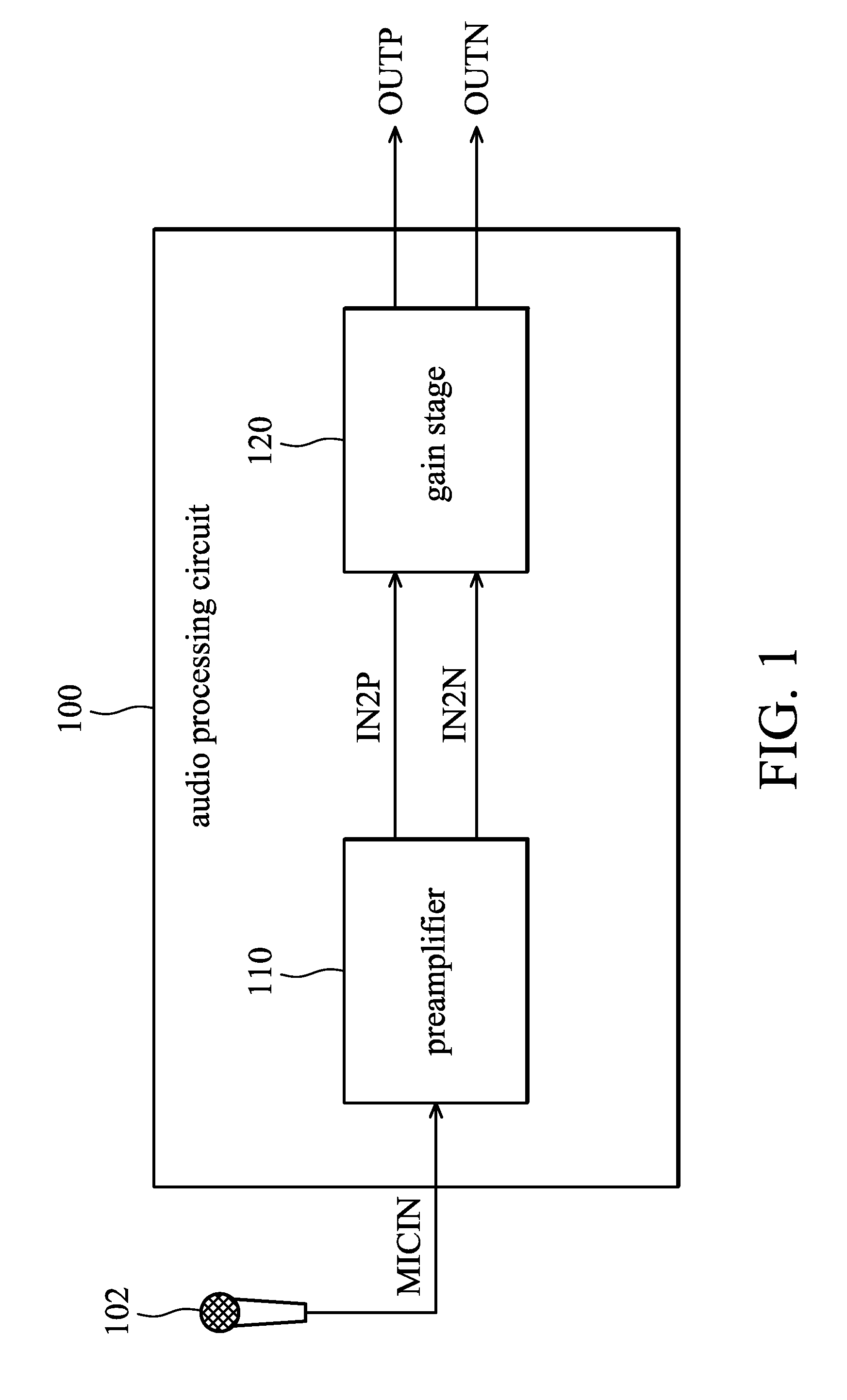 Audio processing circuit and preamplifier circuit