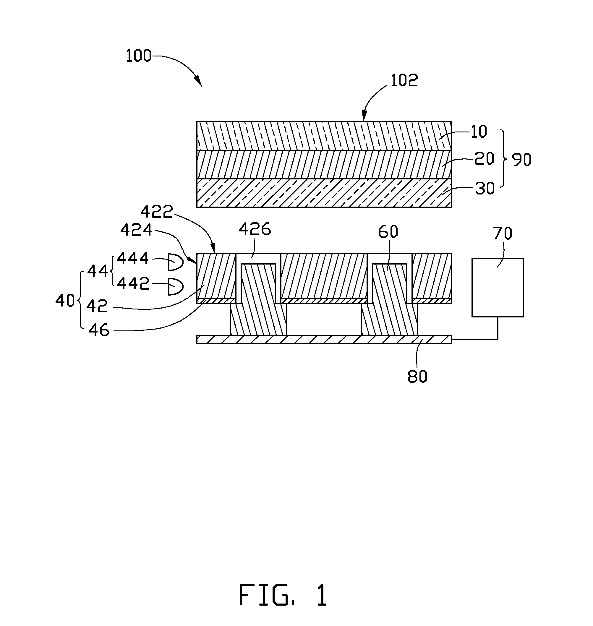 Touch panel display with infrared light source