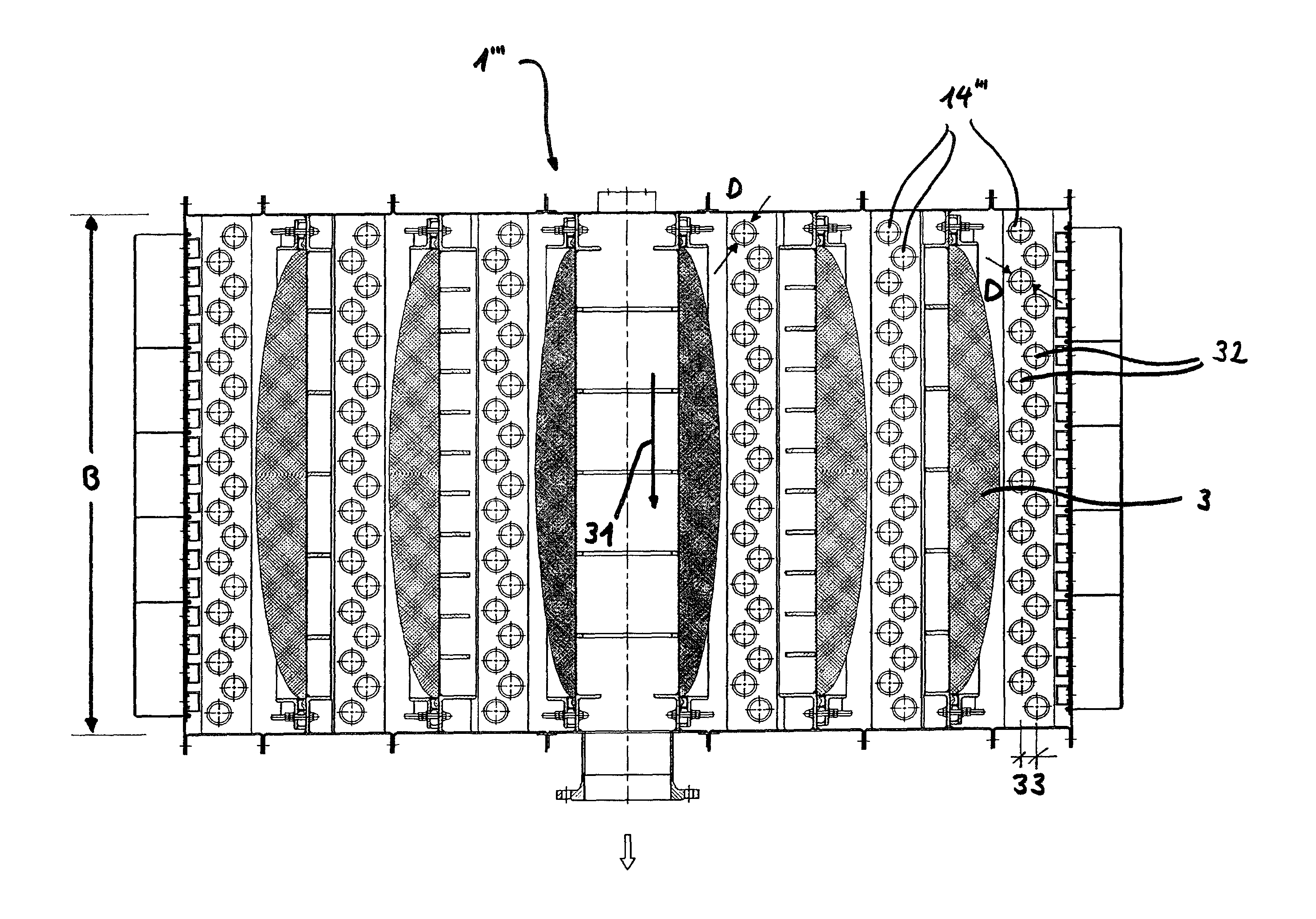 Filter device for gas flow loaded with aerosoles and/or gaseous iodine
