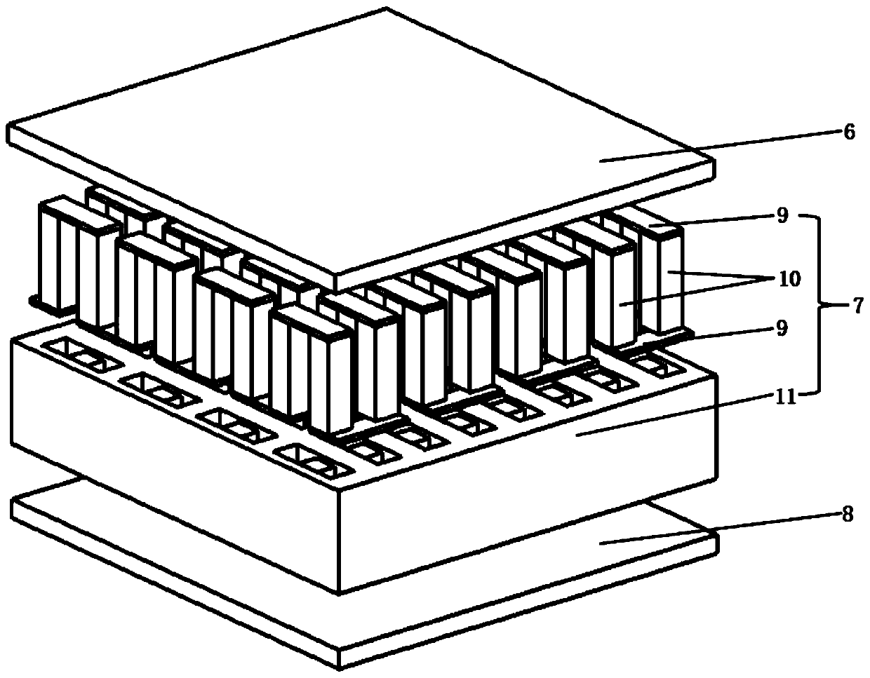 A multilevel thermoelectric module with a phase change energy storage layer