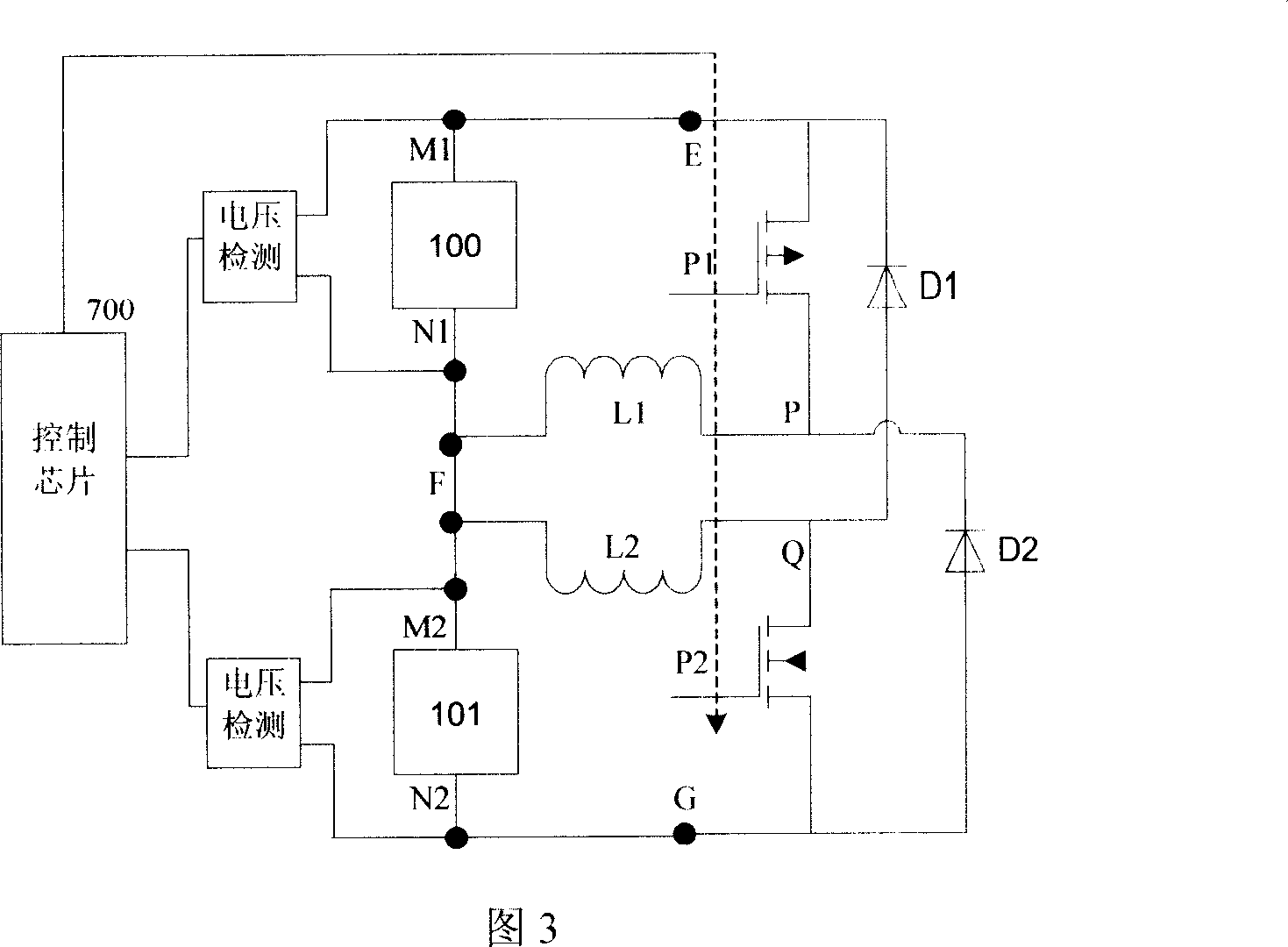 Charging / discharging voltage equilibrium device of super capacitor module