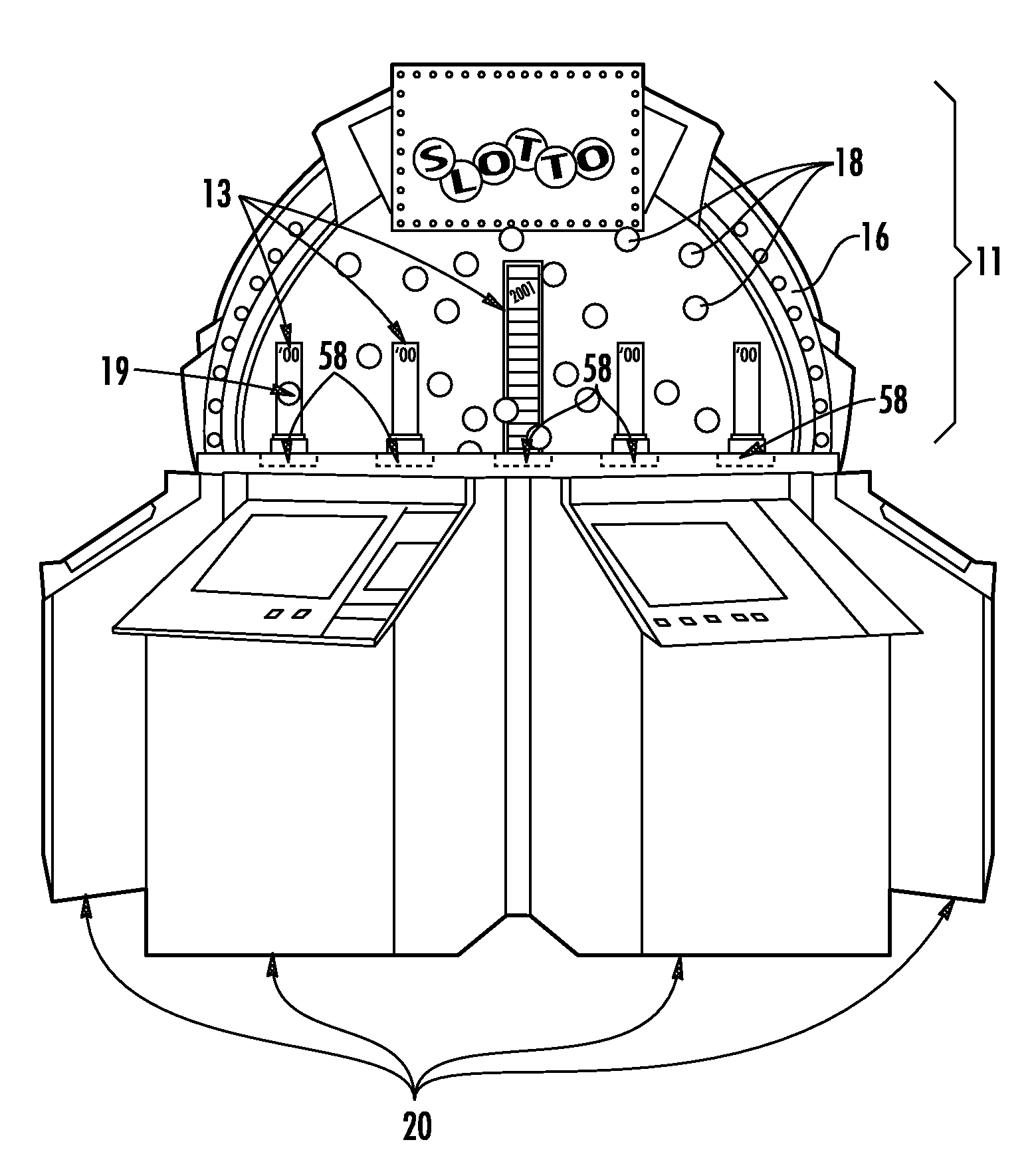 Gaming system with multiple game apparatus and method of use