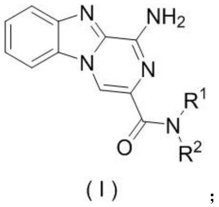 1-aminobenzo [4, 5] imidazo [1, 2-a] pyrazine-3-formamide compound and preparation and application thereof