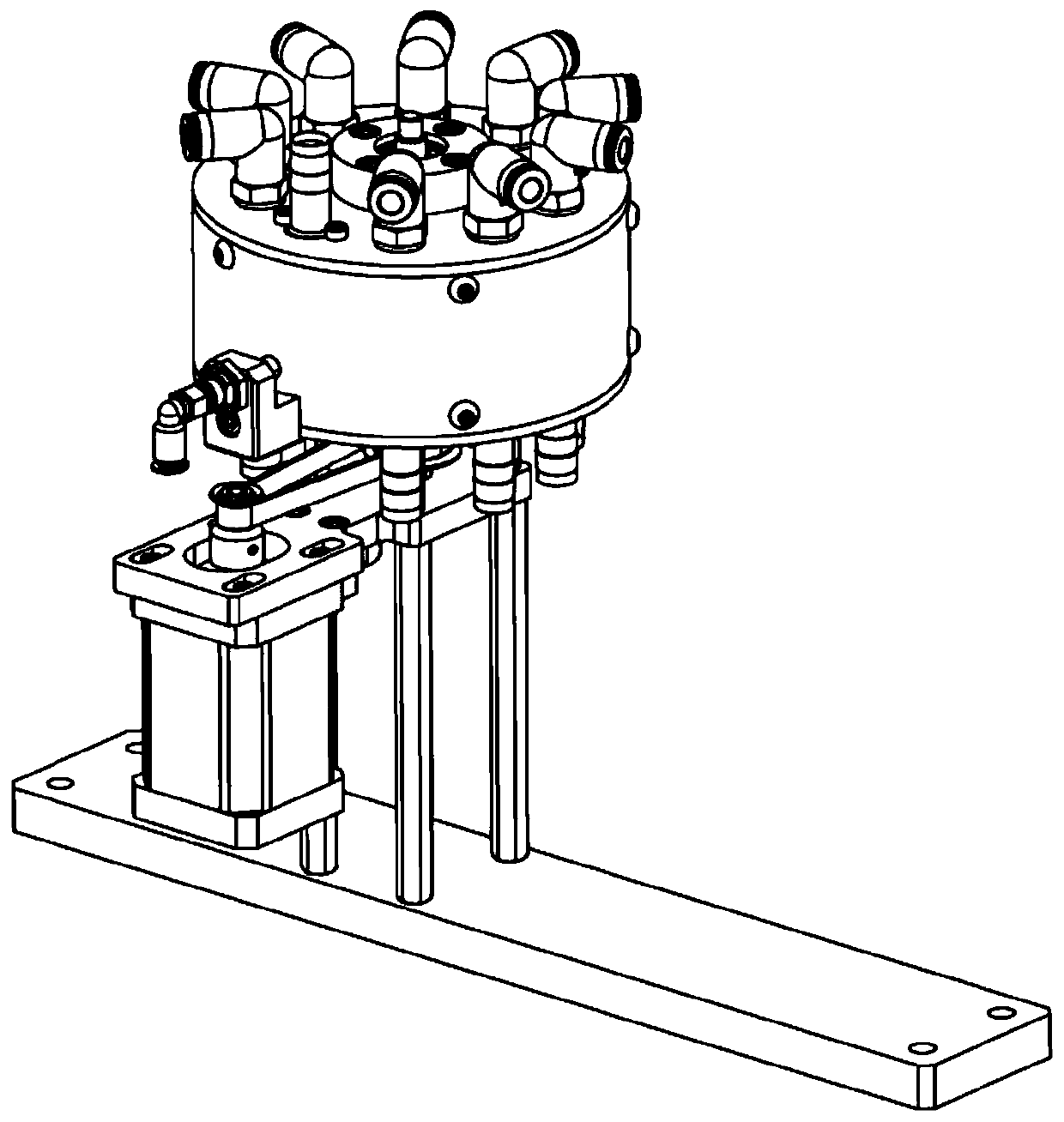 One-drag multi-distributor based on motor pulley drive