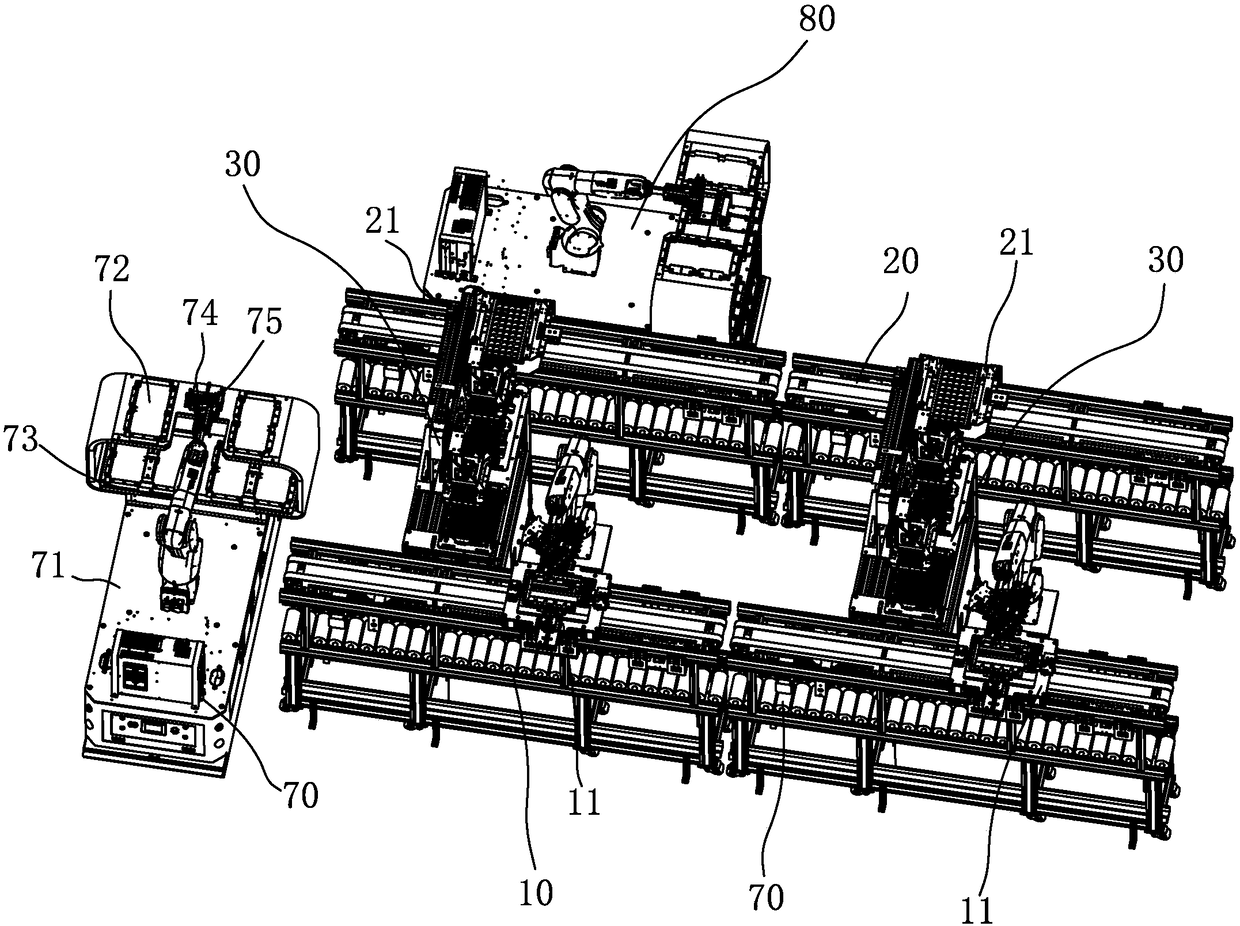 Box transferring line for cylindrical lithium batteries