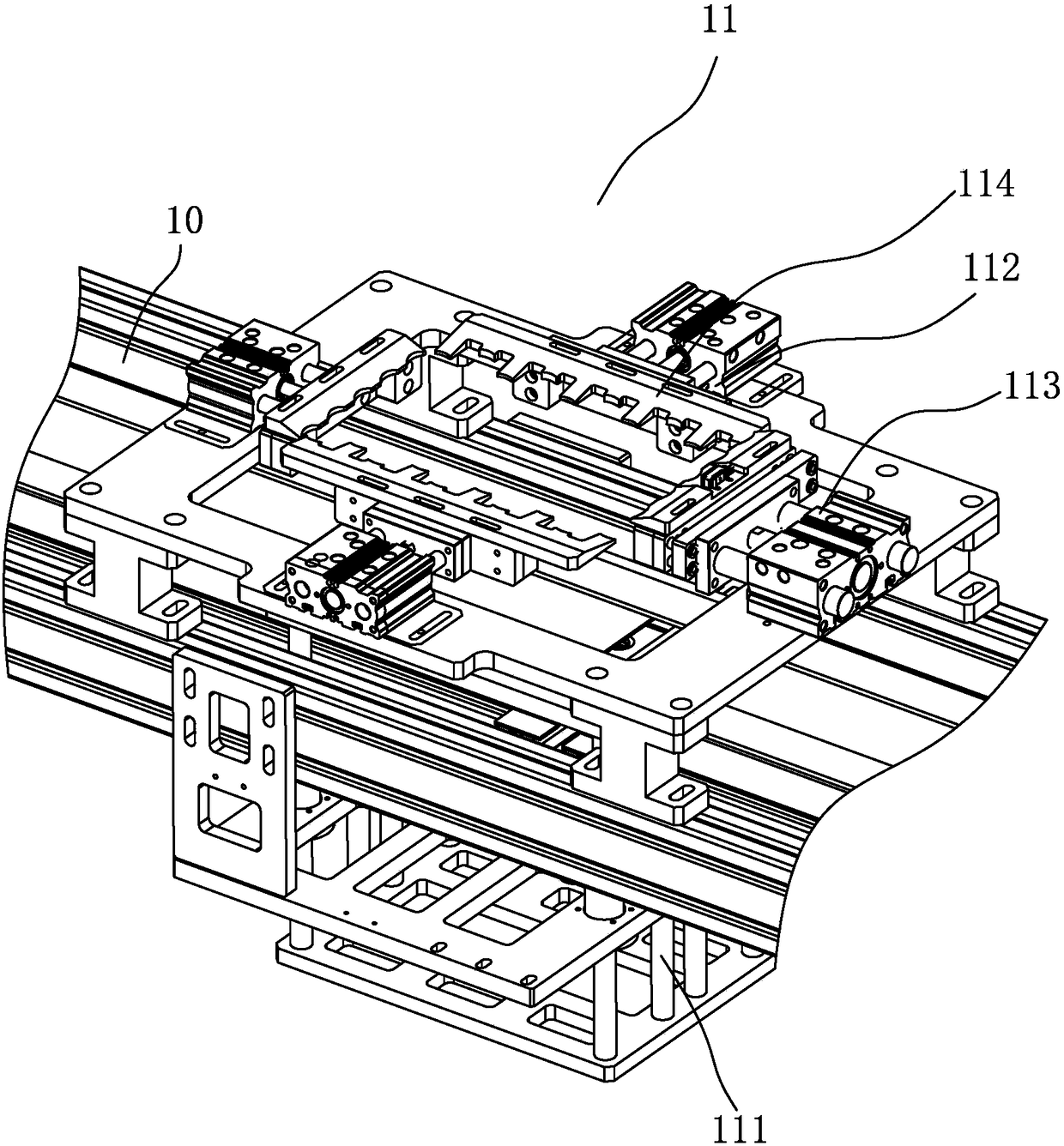 Box transferring line for cylindrical lithium batteries