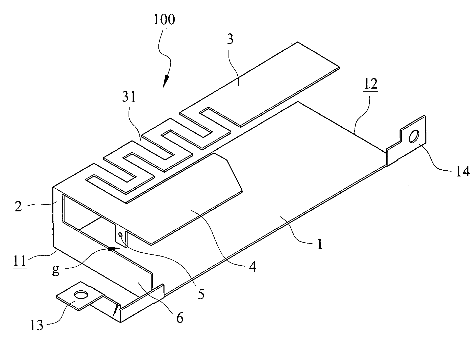 Planar inverted-F antenna with extended grounding plane