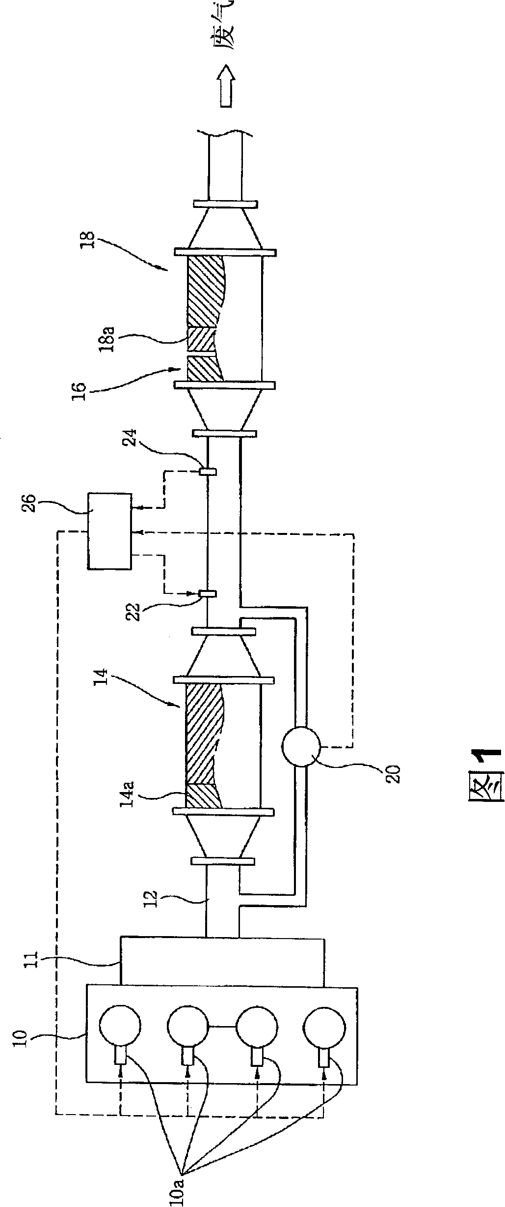 Purification device for decreasing particulate matter and nitrogen oxides in diesel engine