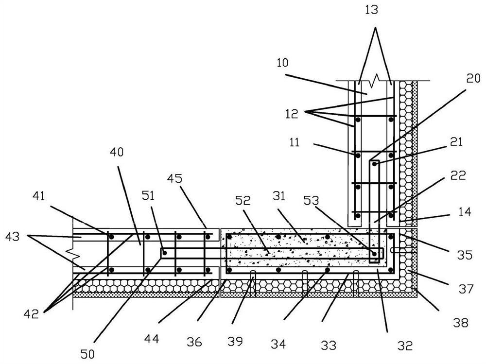 Single-sided superimposed L-shaped prefabricated part joint and construction method