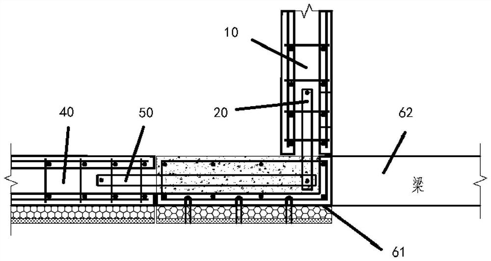 Single-sided superimposed L-shaped prefabricated part joint and construction method