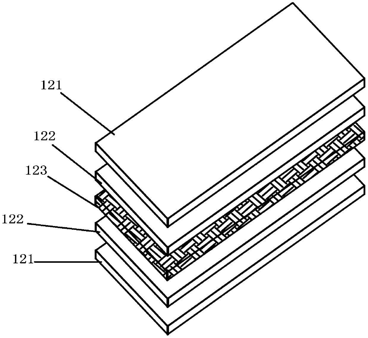Fiber-metal composite laminate, forming die therefor and forming method