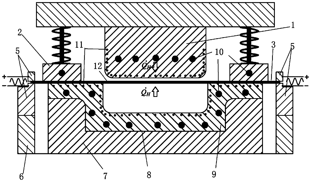 Fiber-metal composite laminate, forming die therefor and forming method