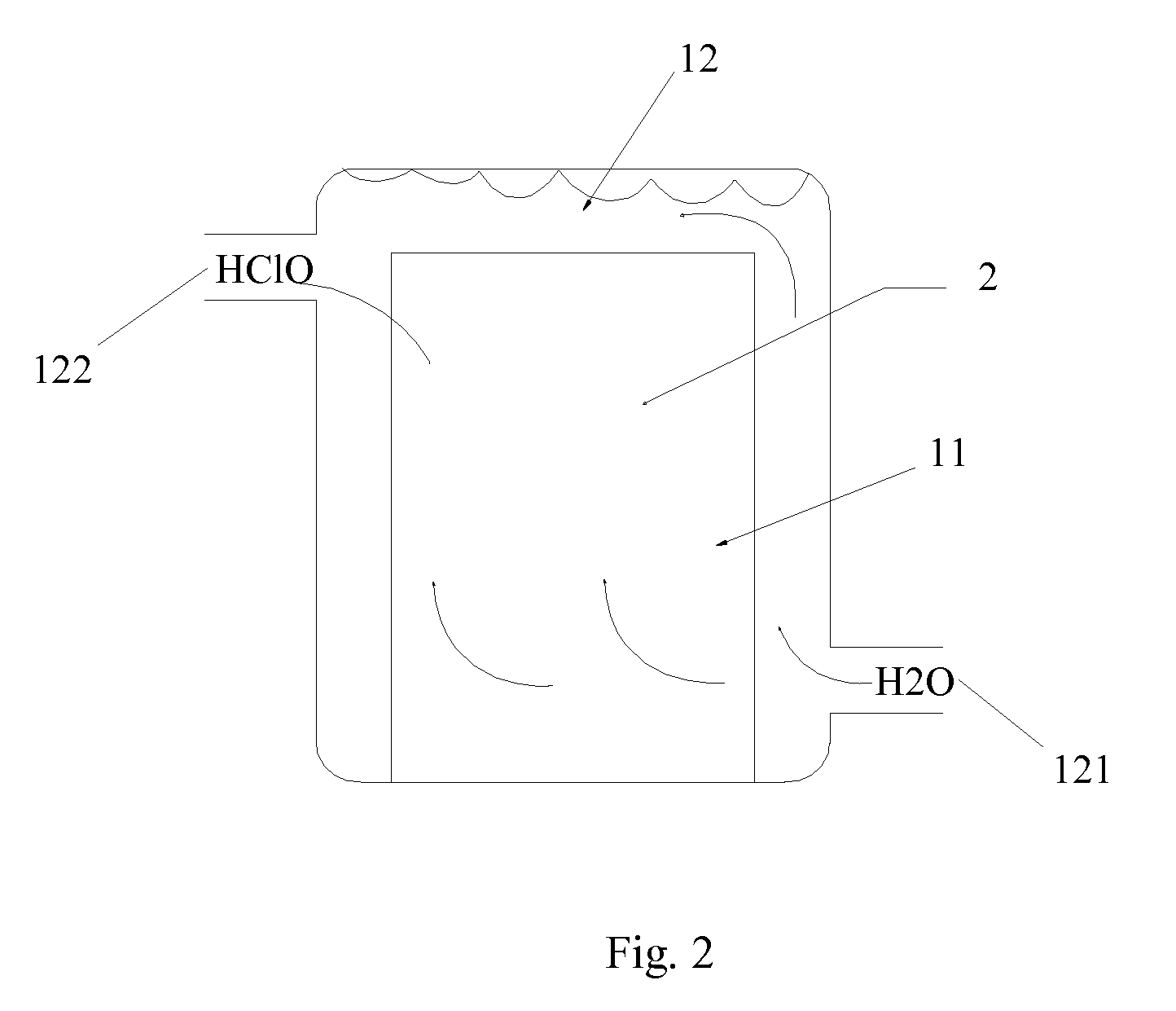 Electrolysis device for preparation of hypochlorous water