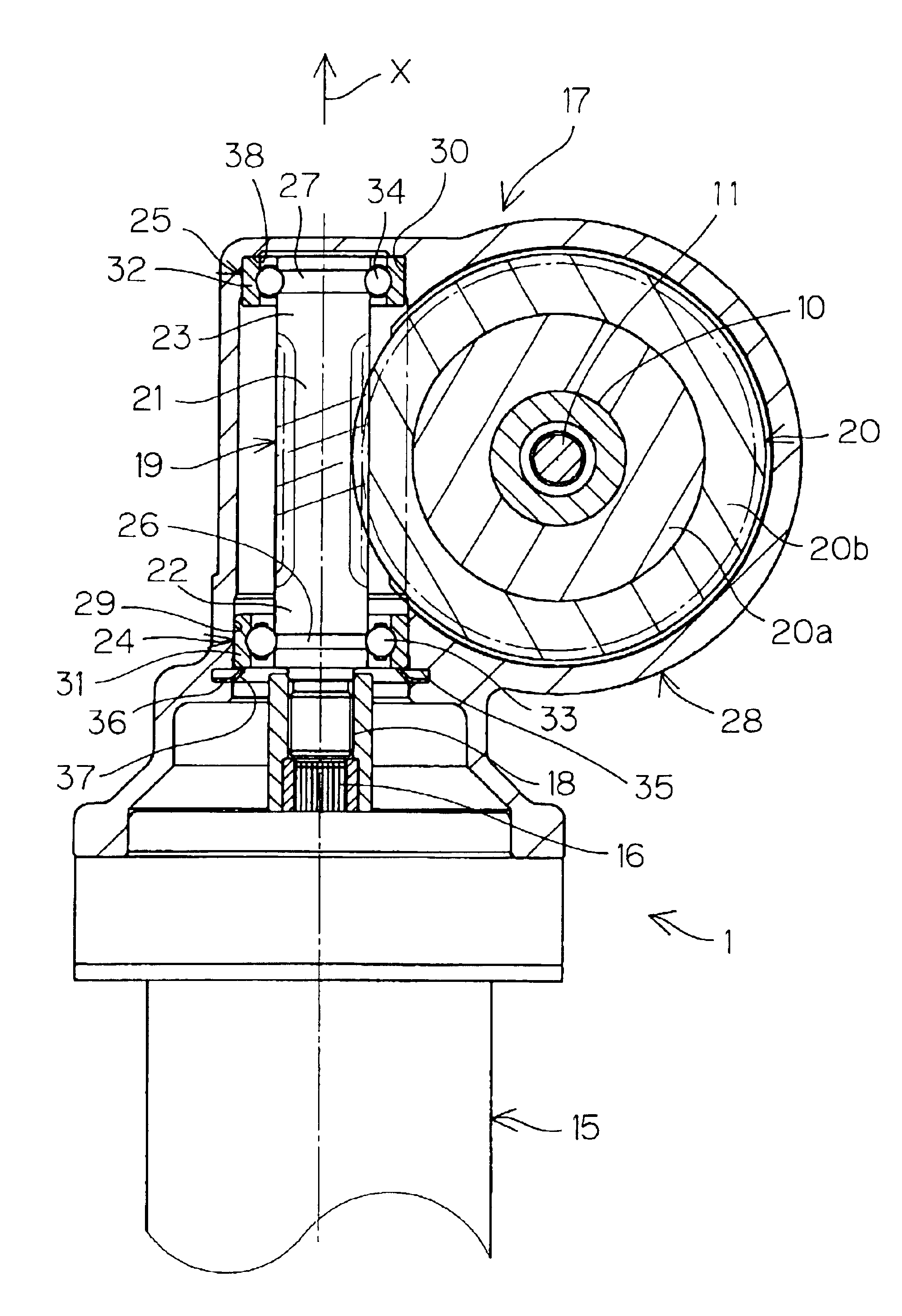 Worm speed change apparatus and electric power steering apparatus