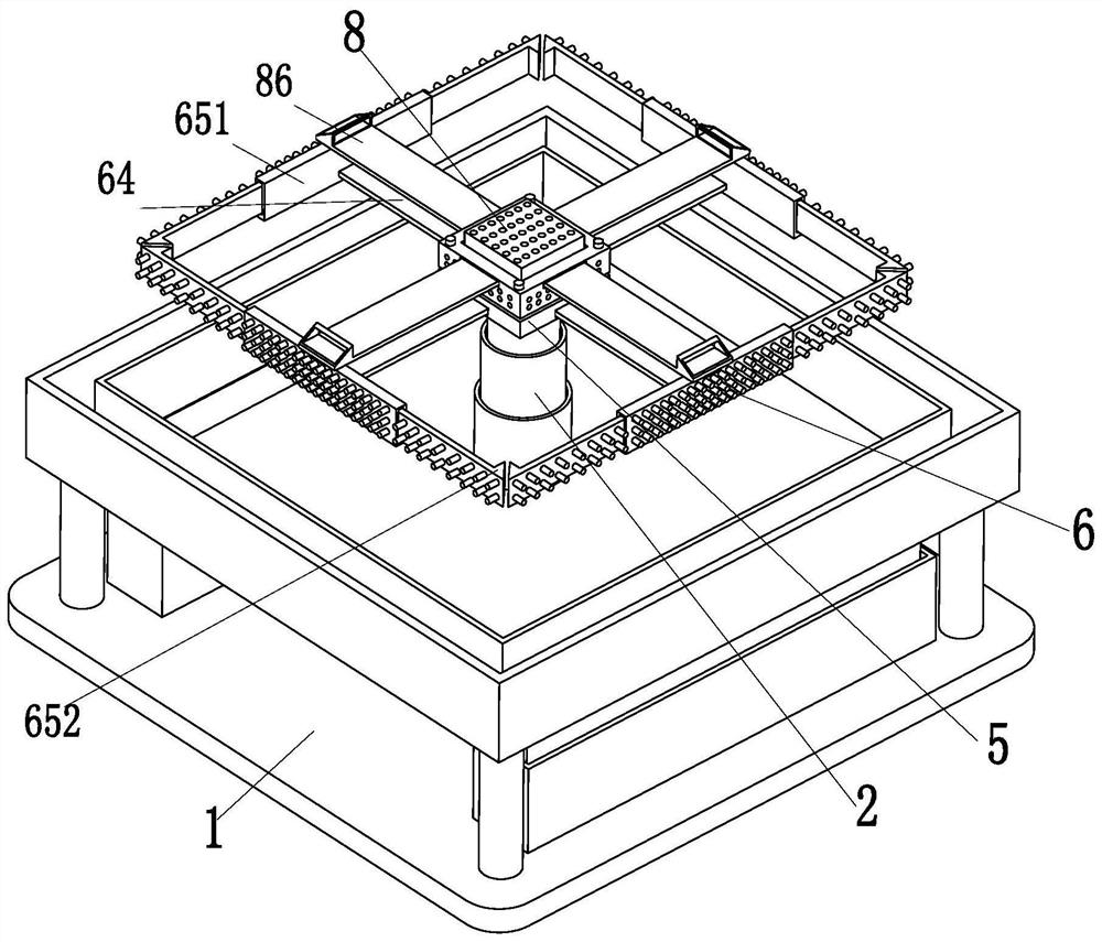 A kind of internal treatment device of foundry sand box and internal treatment process of foundry sand box