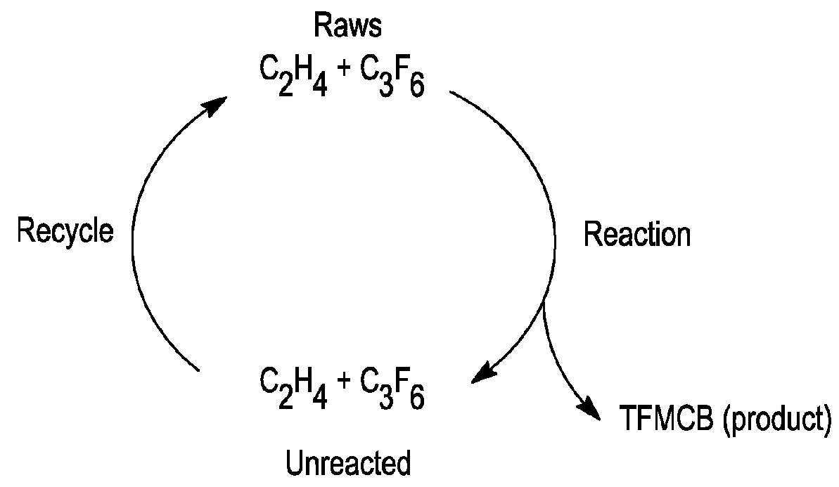 Process for the production of fluorinated cyclobutane