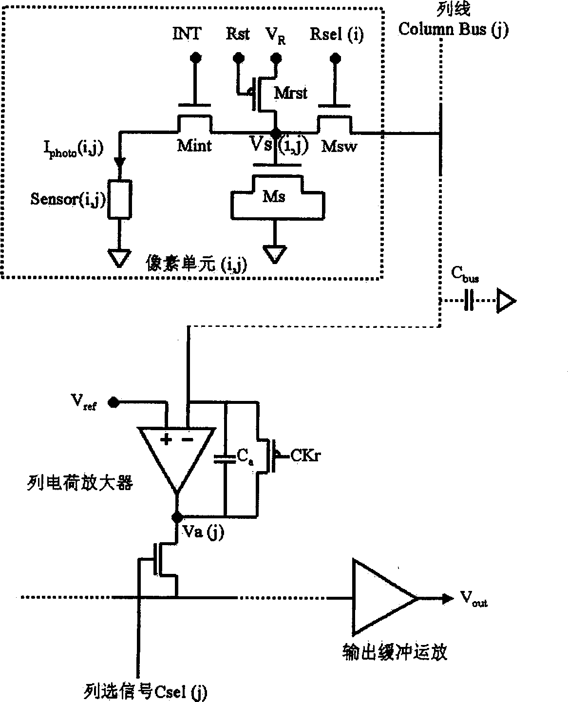 Flash electric charge amplification structure focal plane reading-out circuit and its reset reading-out method