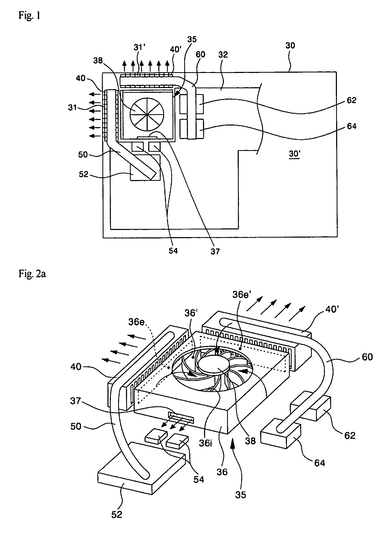 Cooling apparatus for portable computer