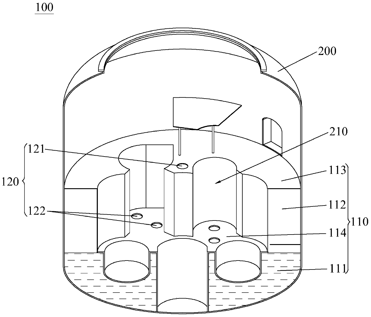 Containment suppression system of offshore nuclear power plant