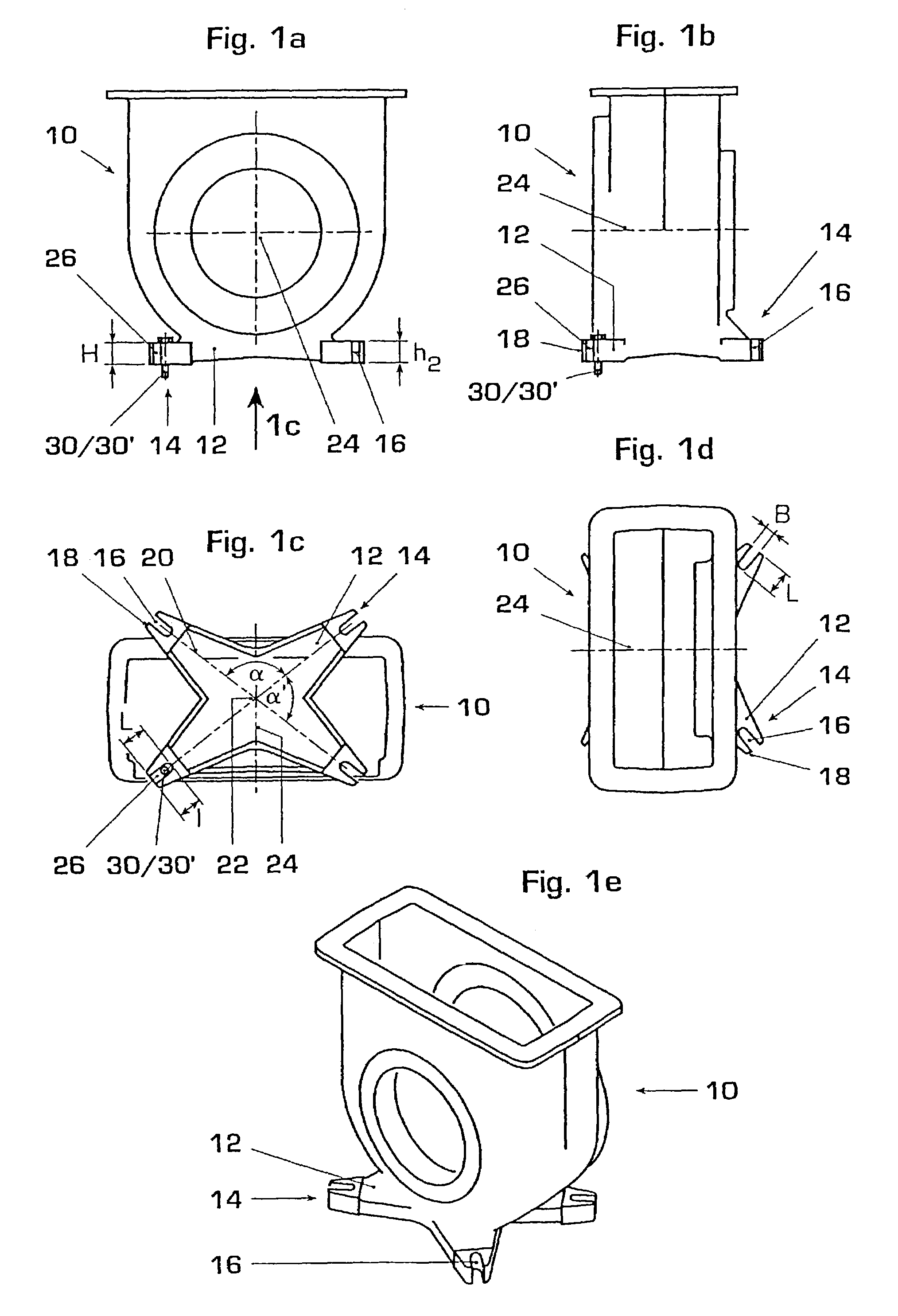 Device for fastening a turbocharger