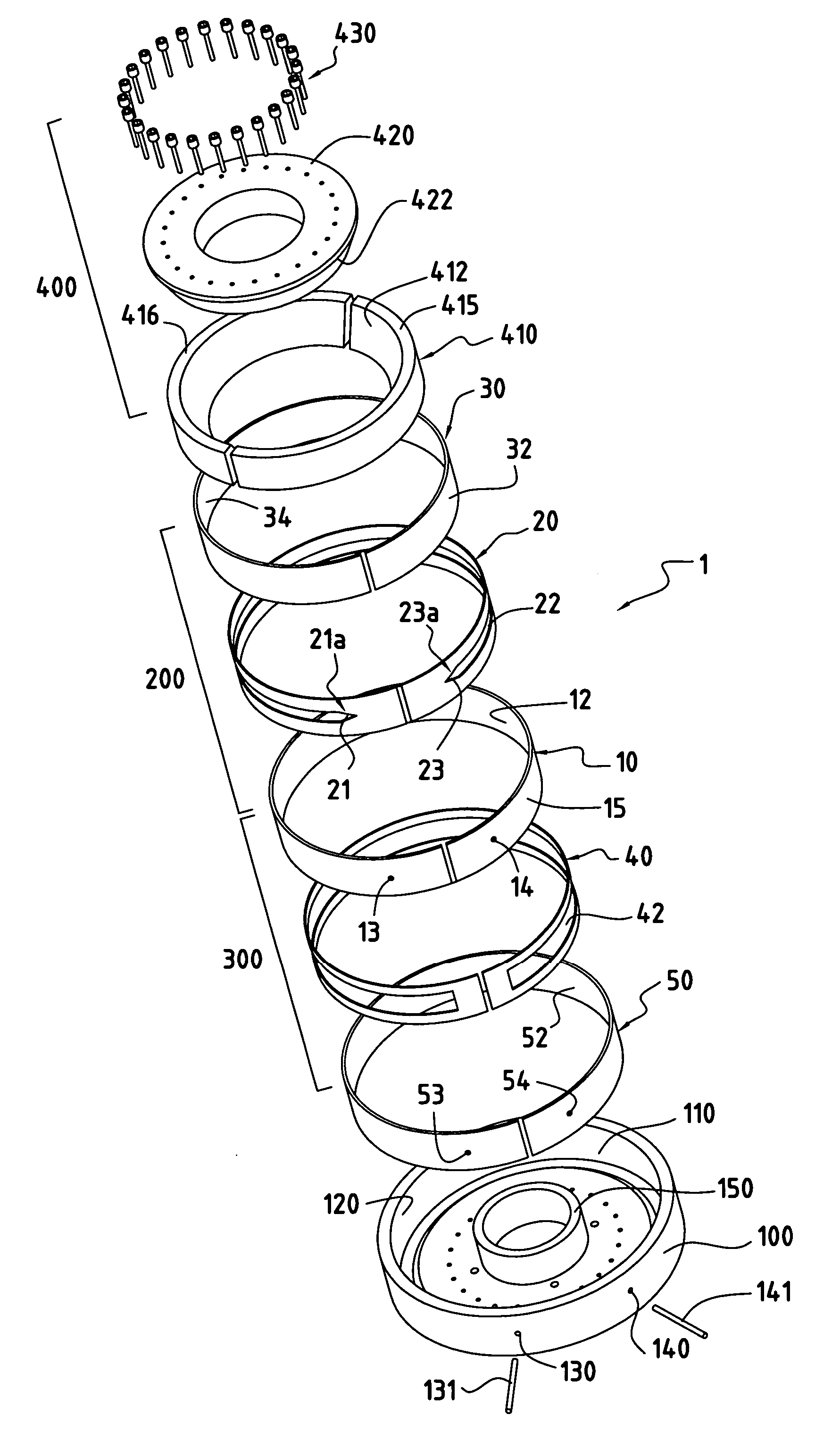 Separation device comprising a separation channel and a counter-channel