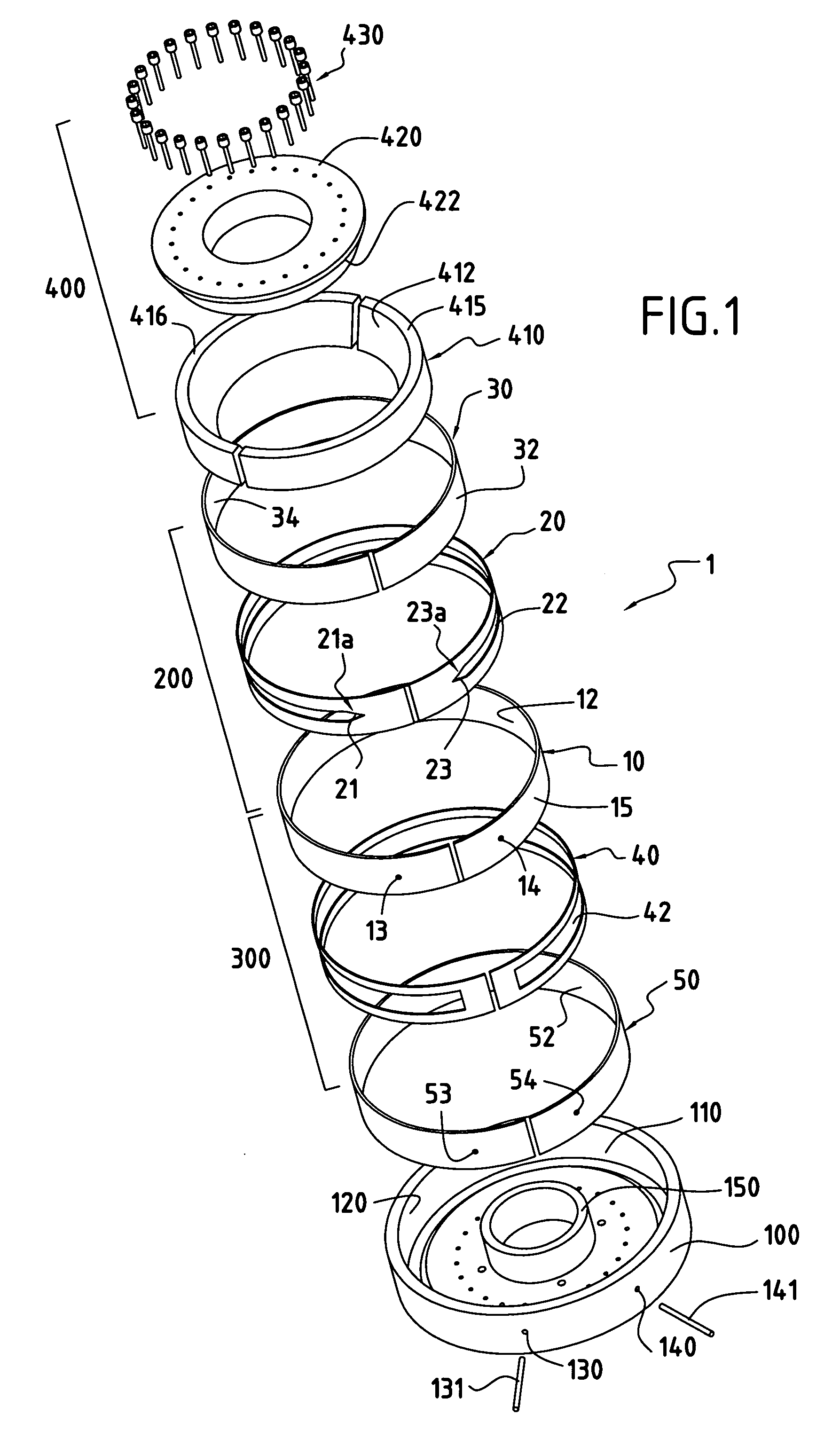 Separation device comprising a separation channel and a counter-channel