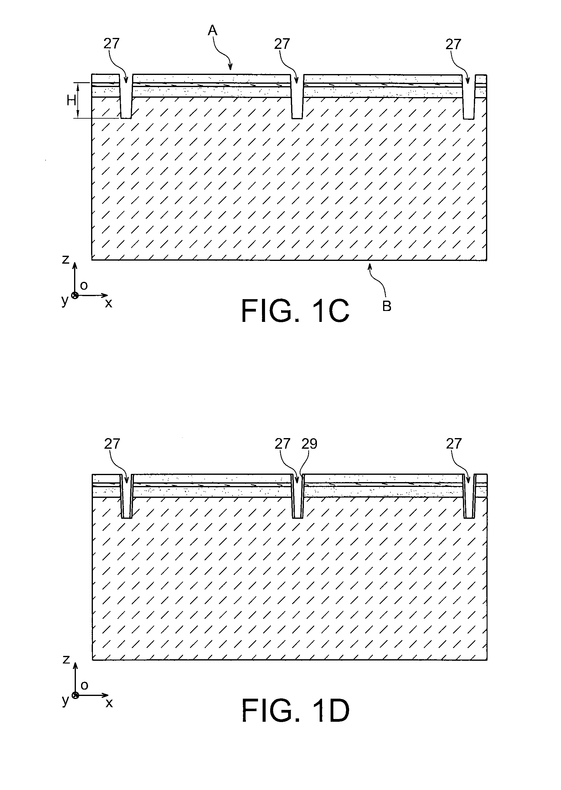 Method for separation between an active zone of a substrate and its back face or a portion of its back face