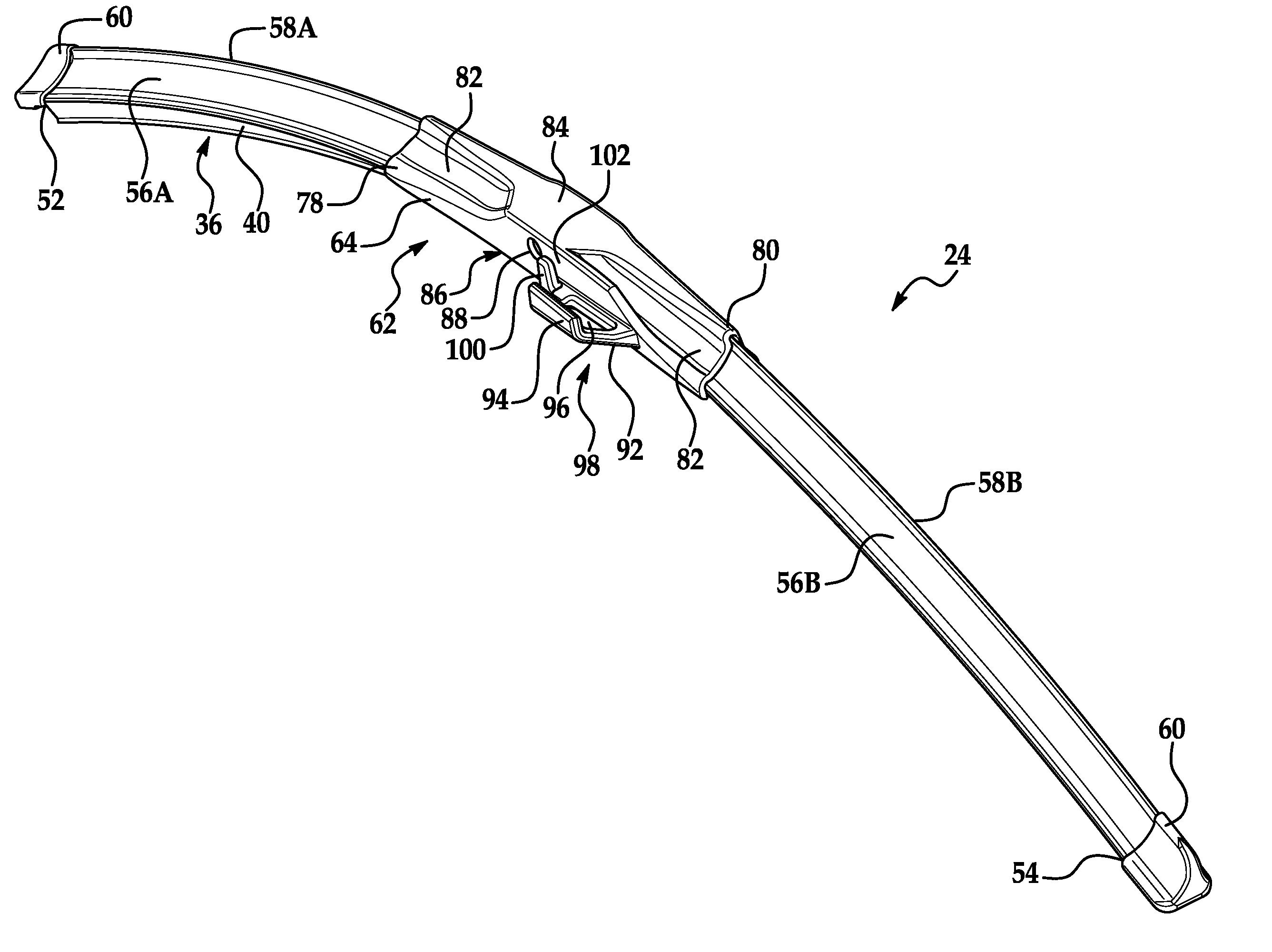 Wiper assembly having side-saddle coupler