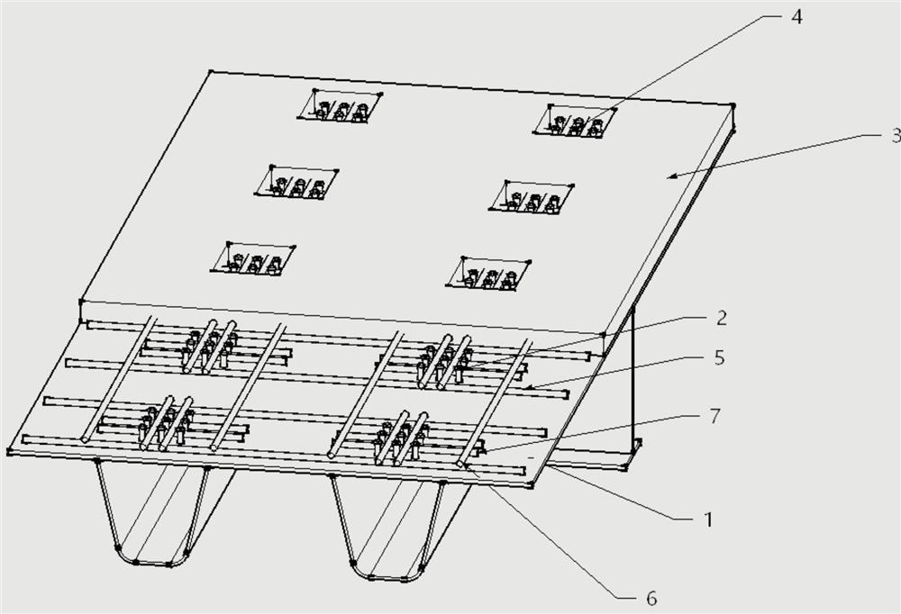 Steel-ultra-high performance concrete combined bridge deck contraction weak constraint connecting structure and construction method thereof