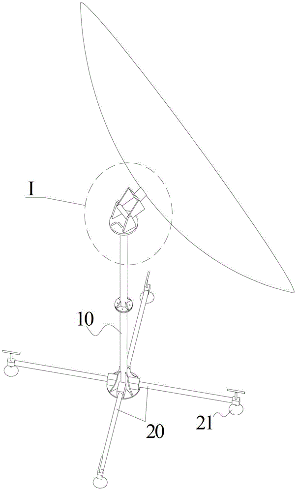 Statical indetermination radar/antenna support dynamic leveling method