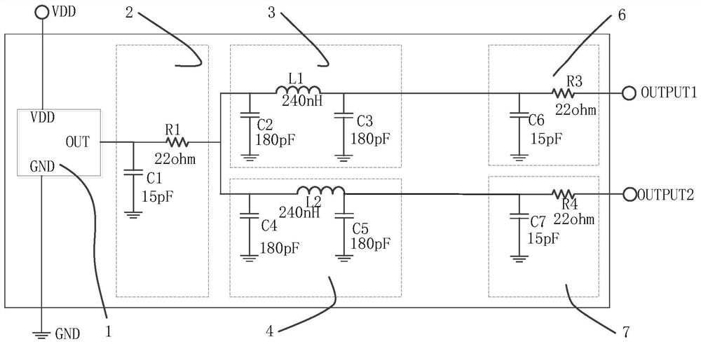 A power division isolation filter circuit