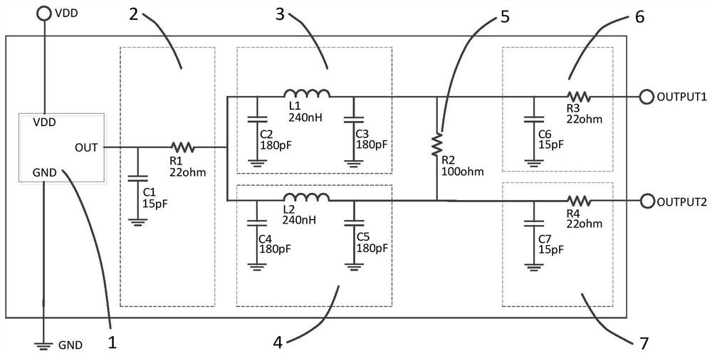 A power division isolation filter circuit