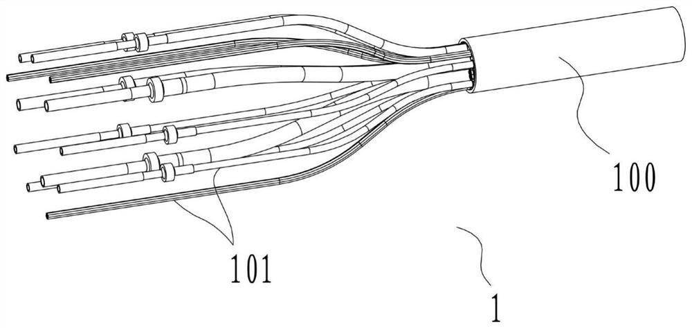 Carbon fiber umbilical cable terminal connecting device