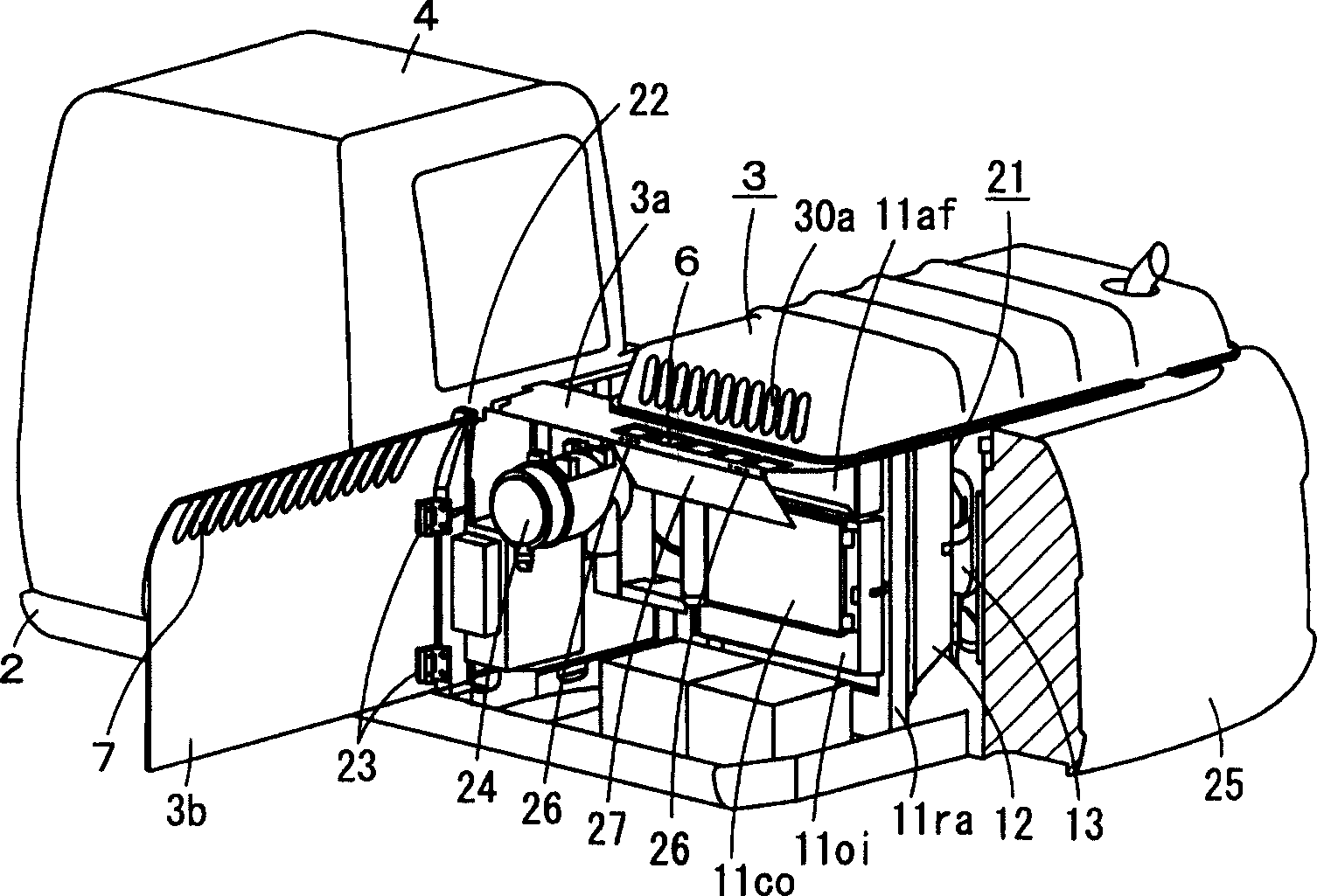 Cooling device for working machine